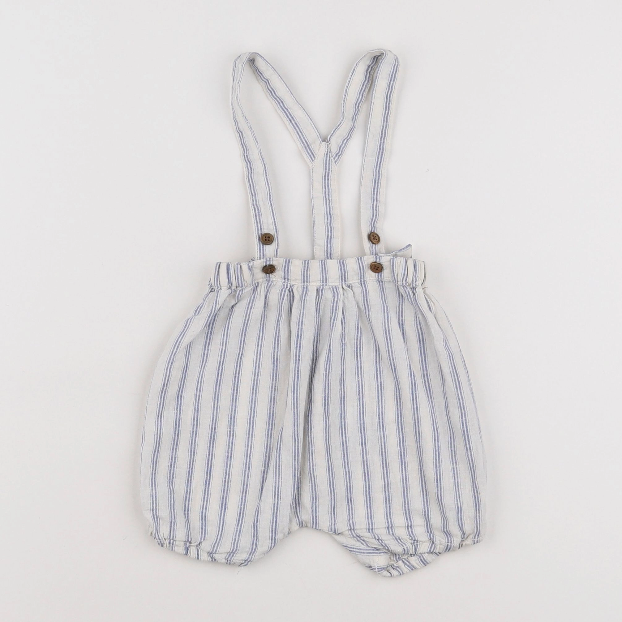 Boutchou - short blanc, bleu - 6 mois