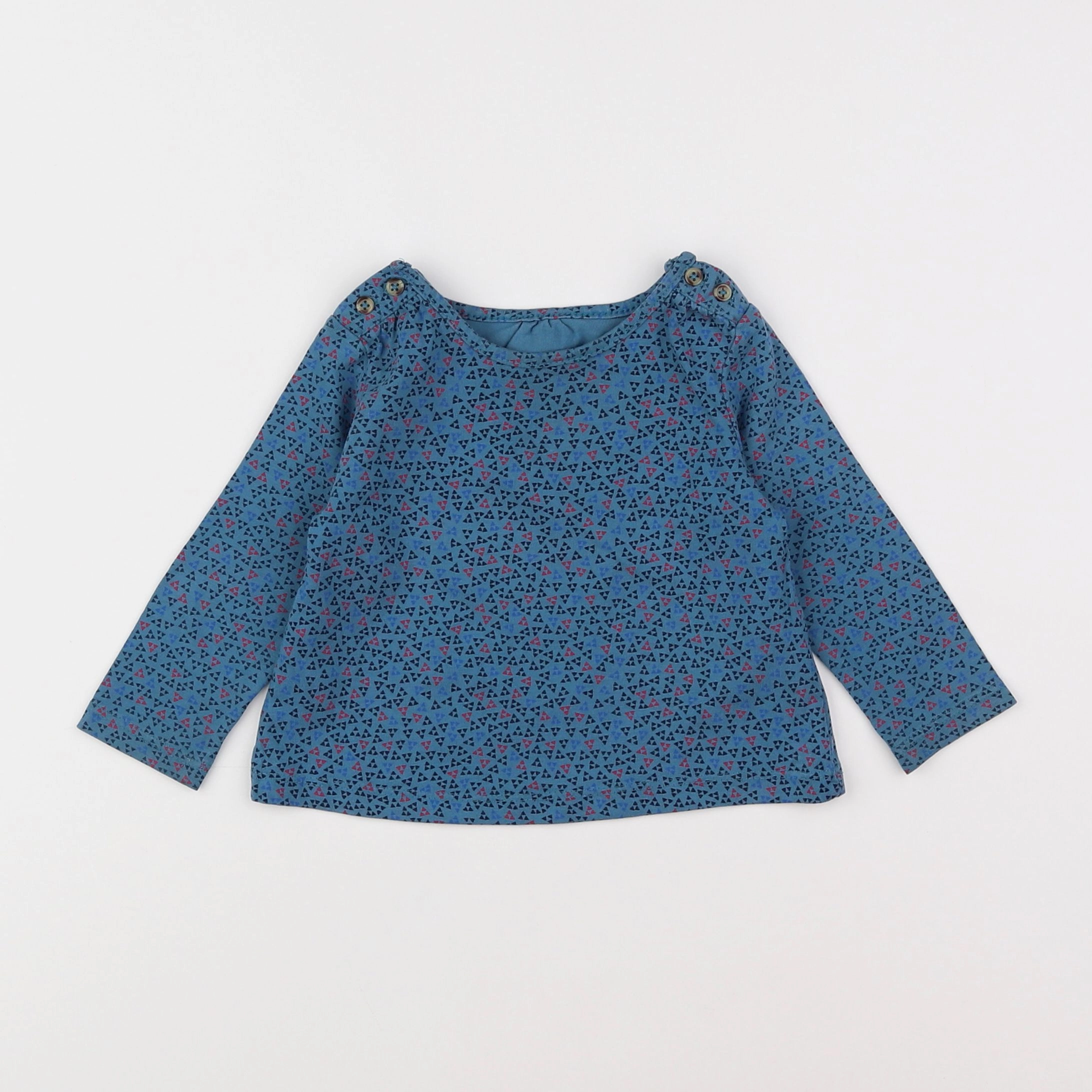 Boutchou - tee-shirt bleu - 9 mois