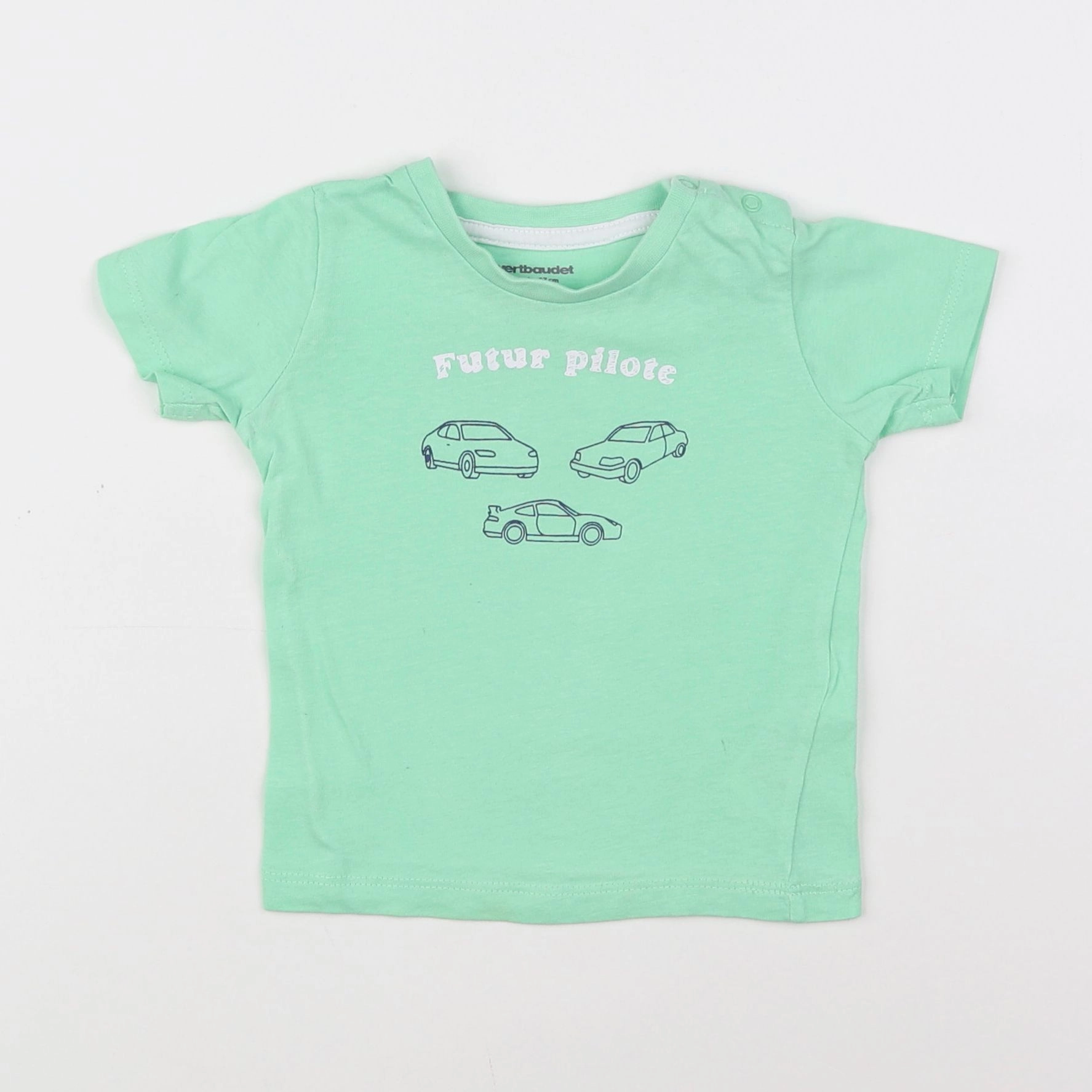 Vertbaudet - tee-shirt vert - 6 mois