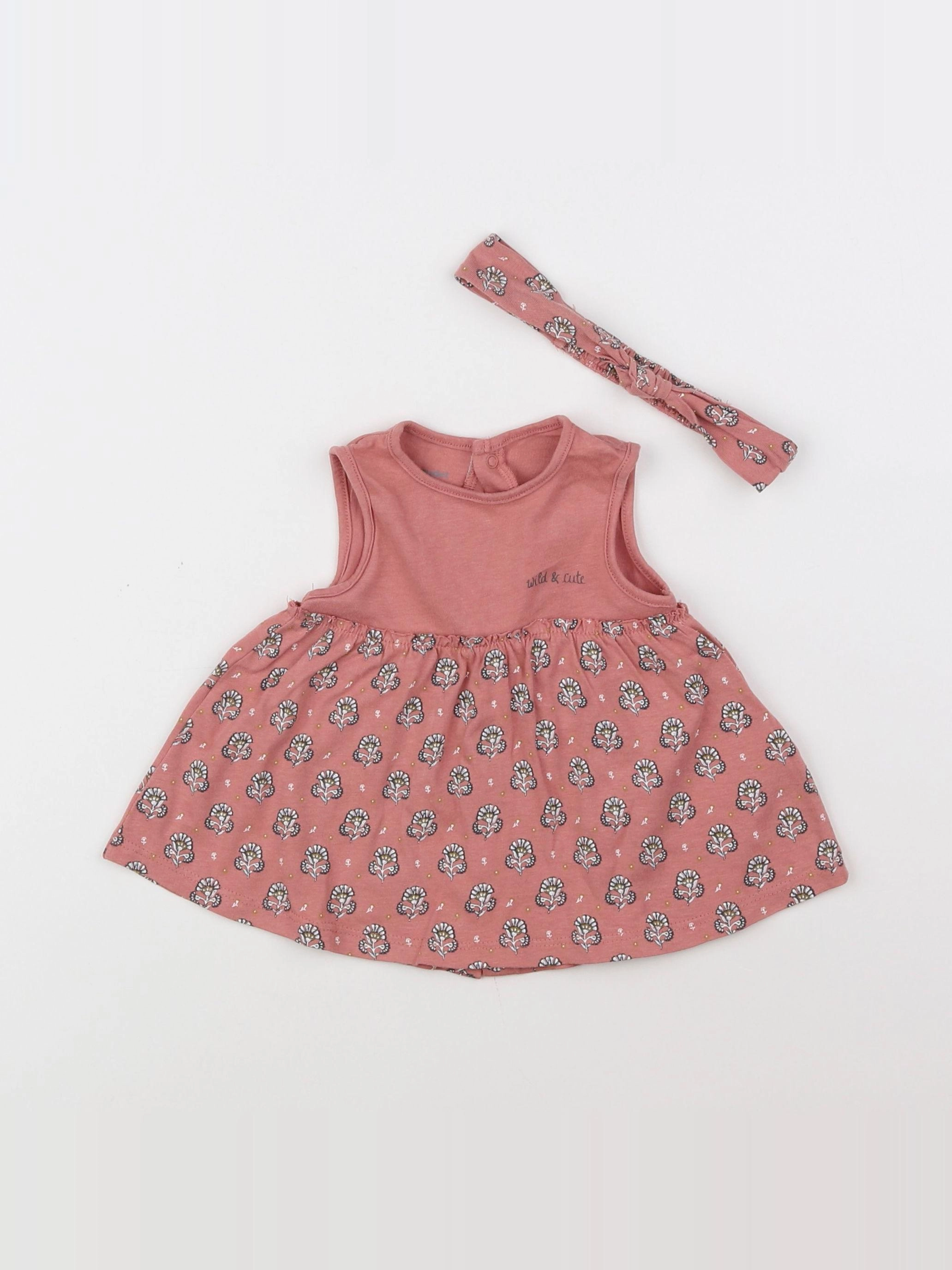 Vertbaudet - robe rose - 1 mois