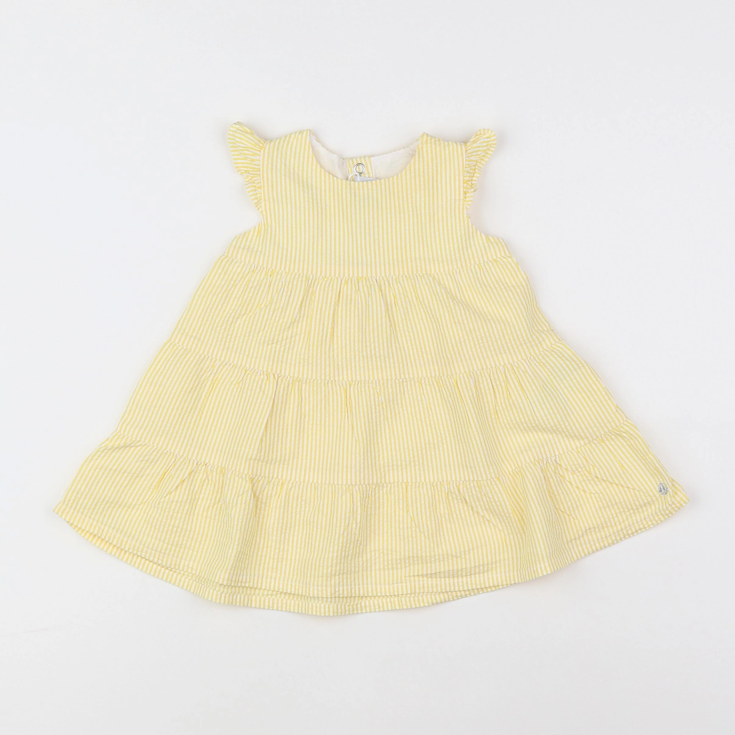 Petit Bateau - robe blanc, jaune - 6 mois