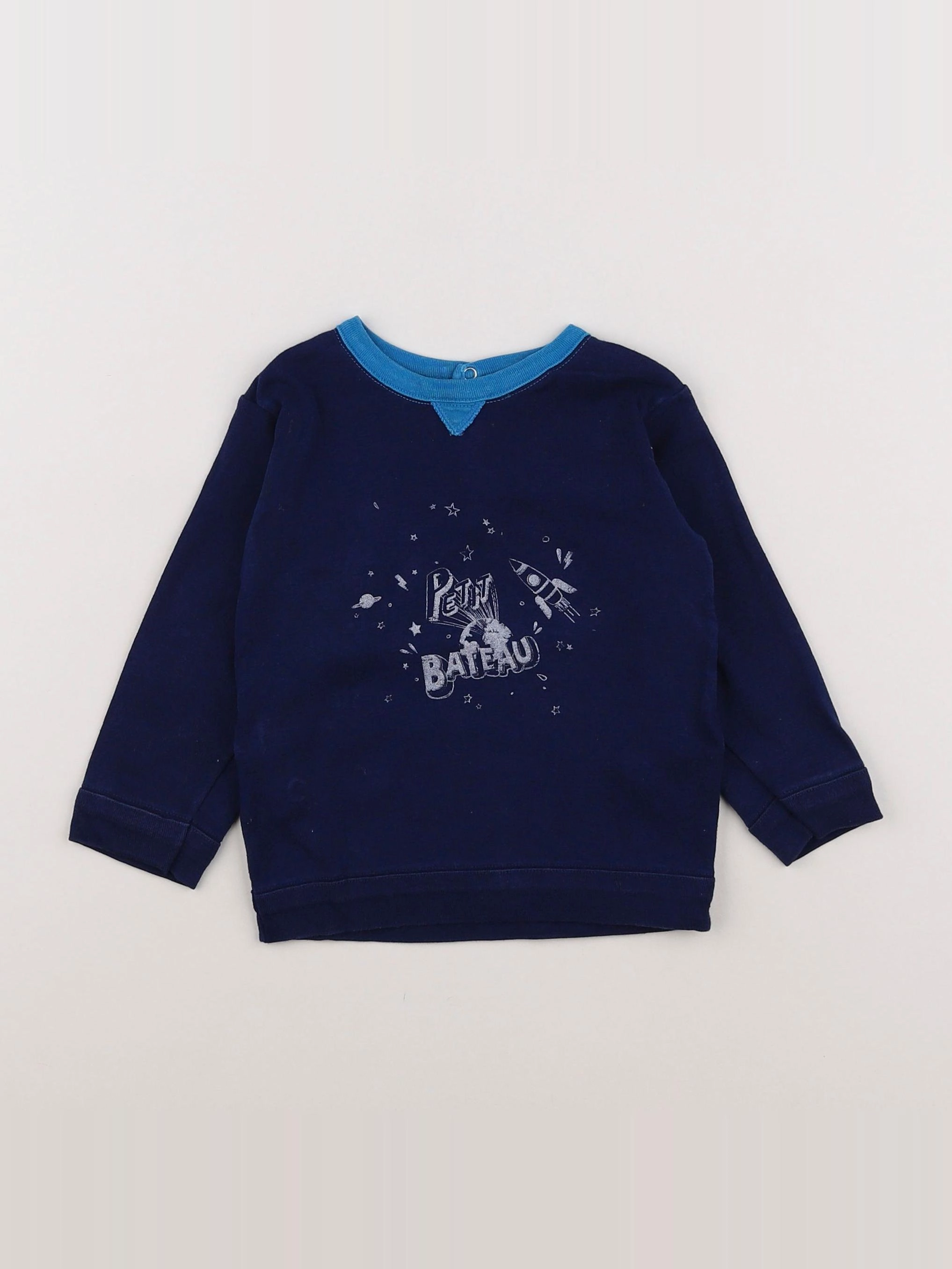 Petit Bateau - tee-shirt bleu - 18 mois