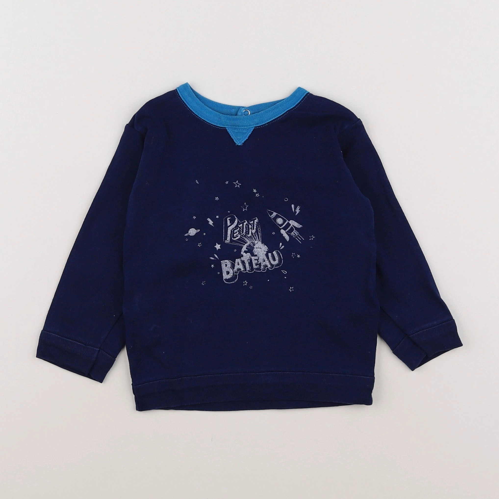 Petit Bateau - tee-shirt bleu - 18 mois