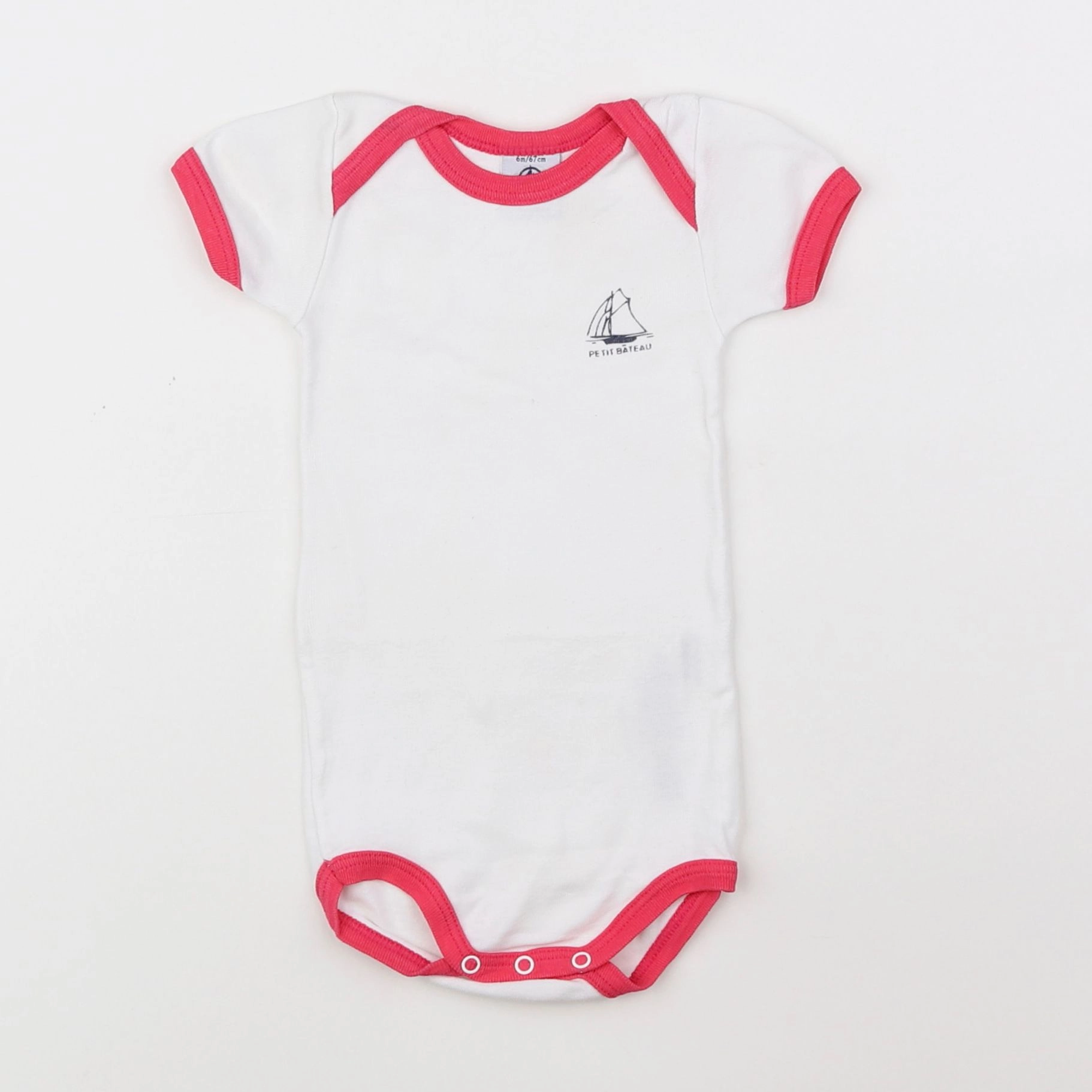 Petit Bateau - body blanc - 6 mois