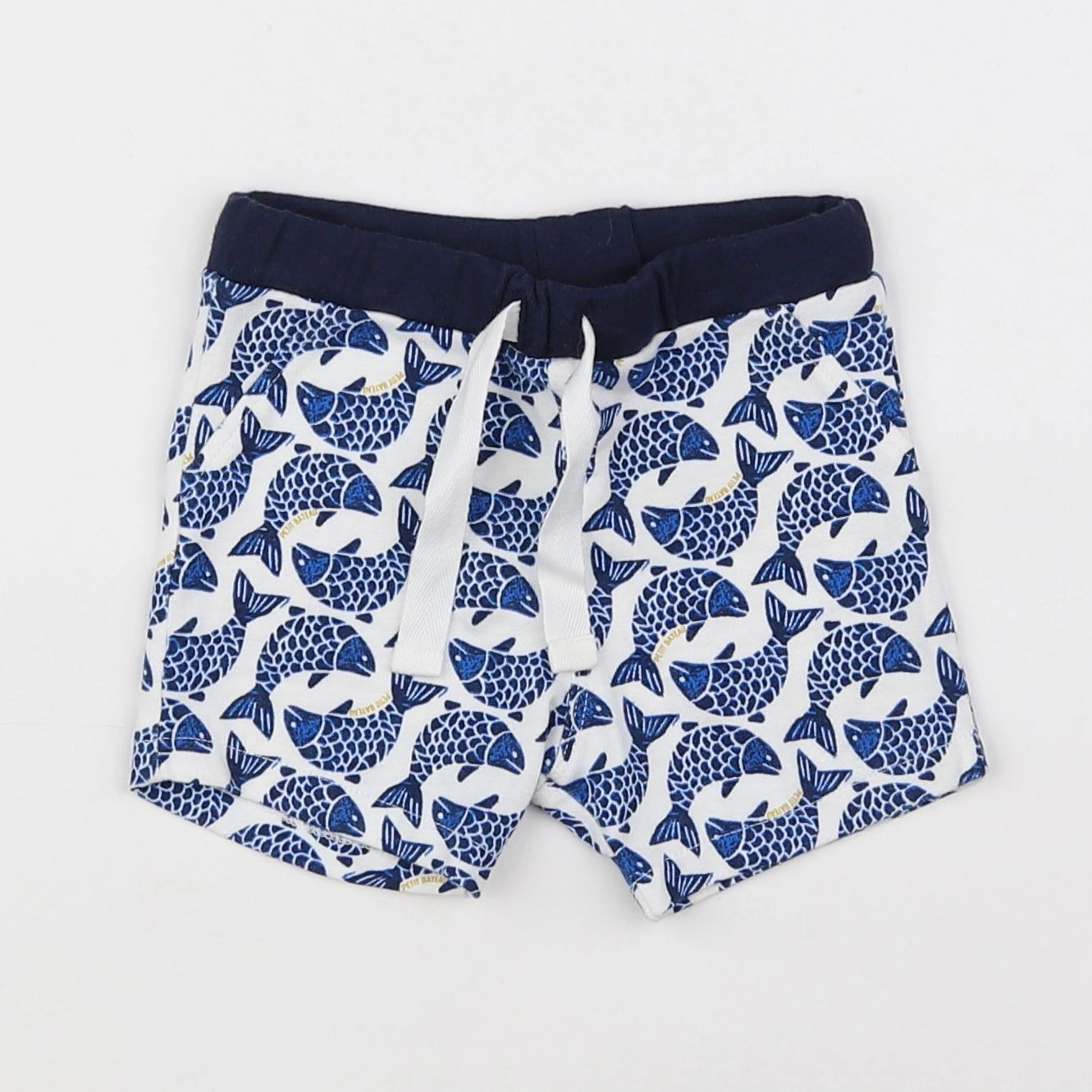 Petit Bateau - short bleu - 6 mois
