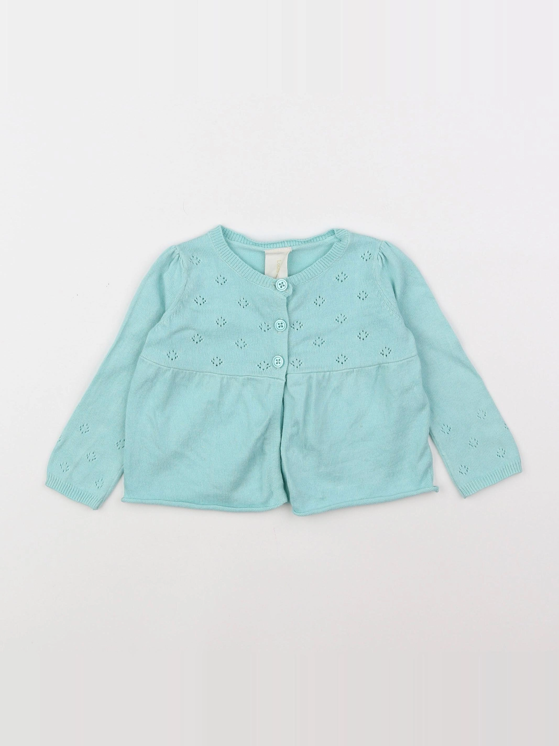 Louis et Victorie - gilet bleu - 6 mois