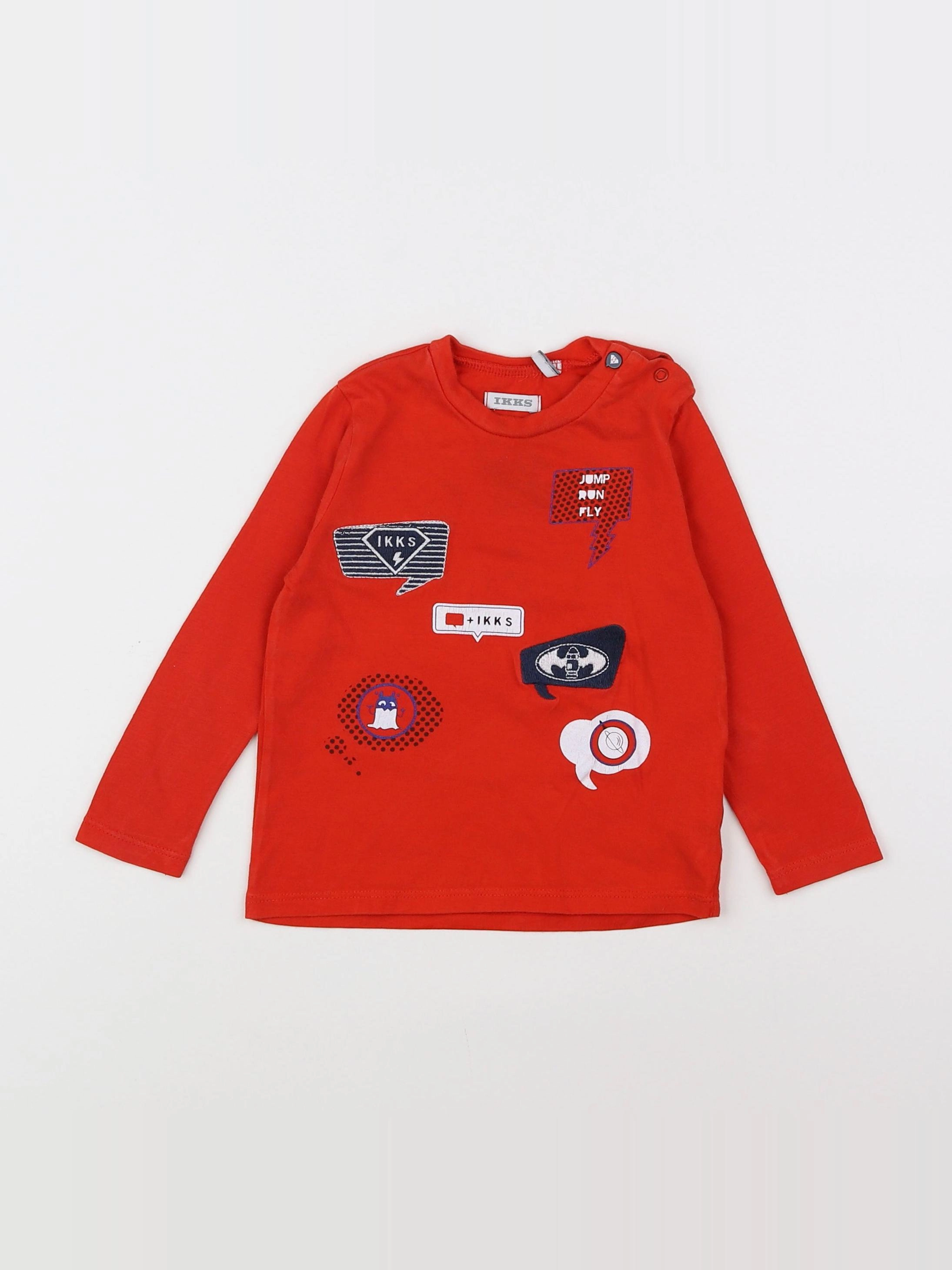 IKKS - tee-shirt rouge, bleu - 18 mois