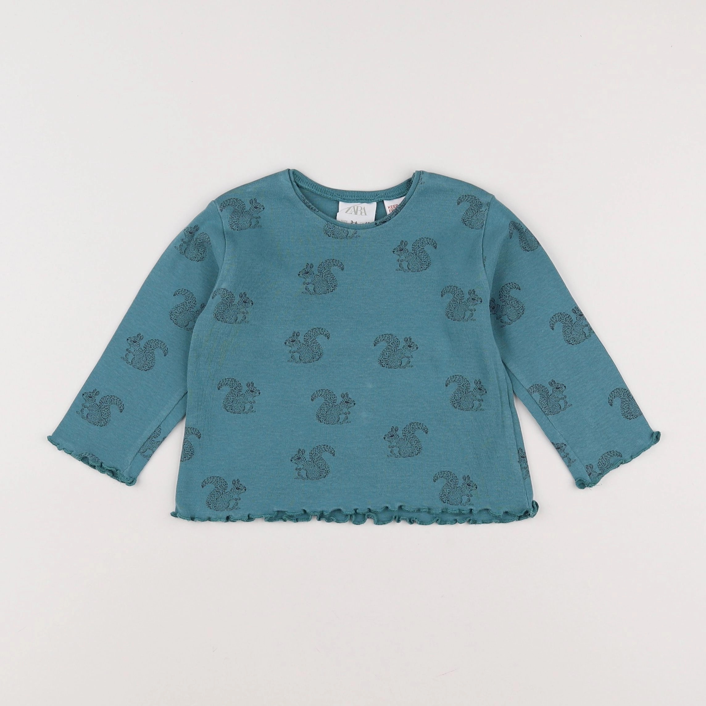 Zara - tee-shirt bleu - 3/6 mois