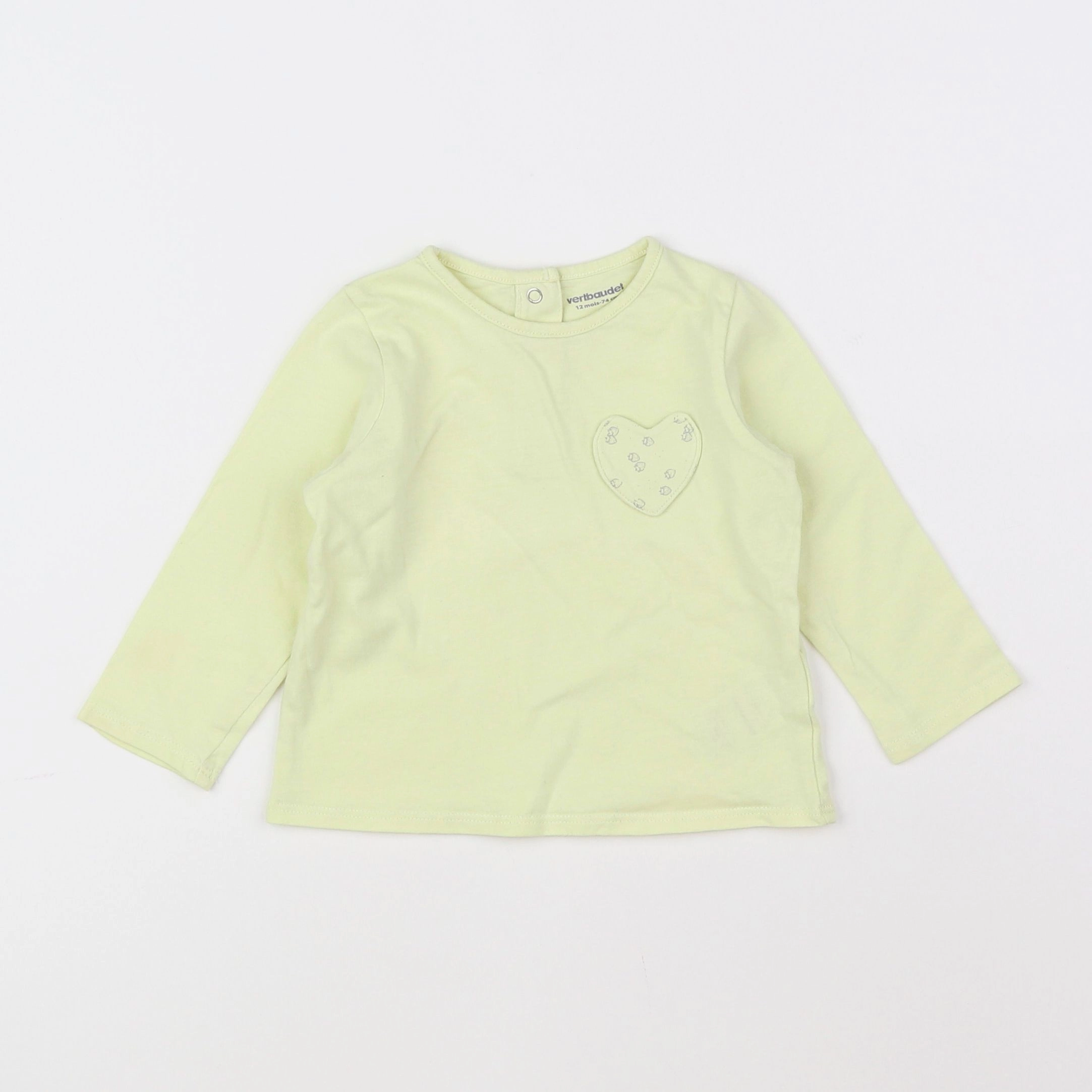 Vertbaudet - tee-shirt jaune - 12 mois