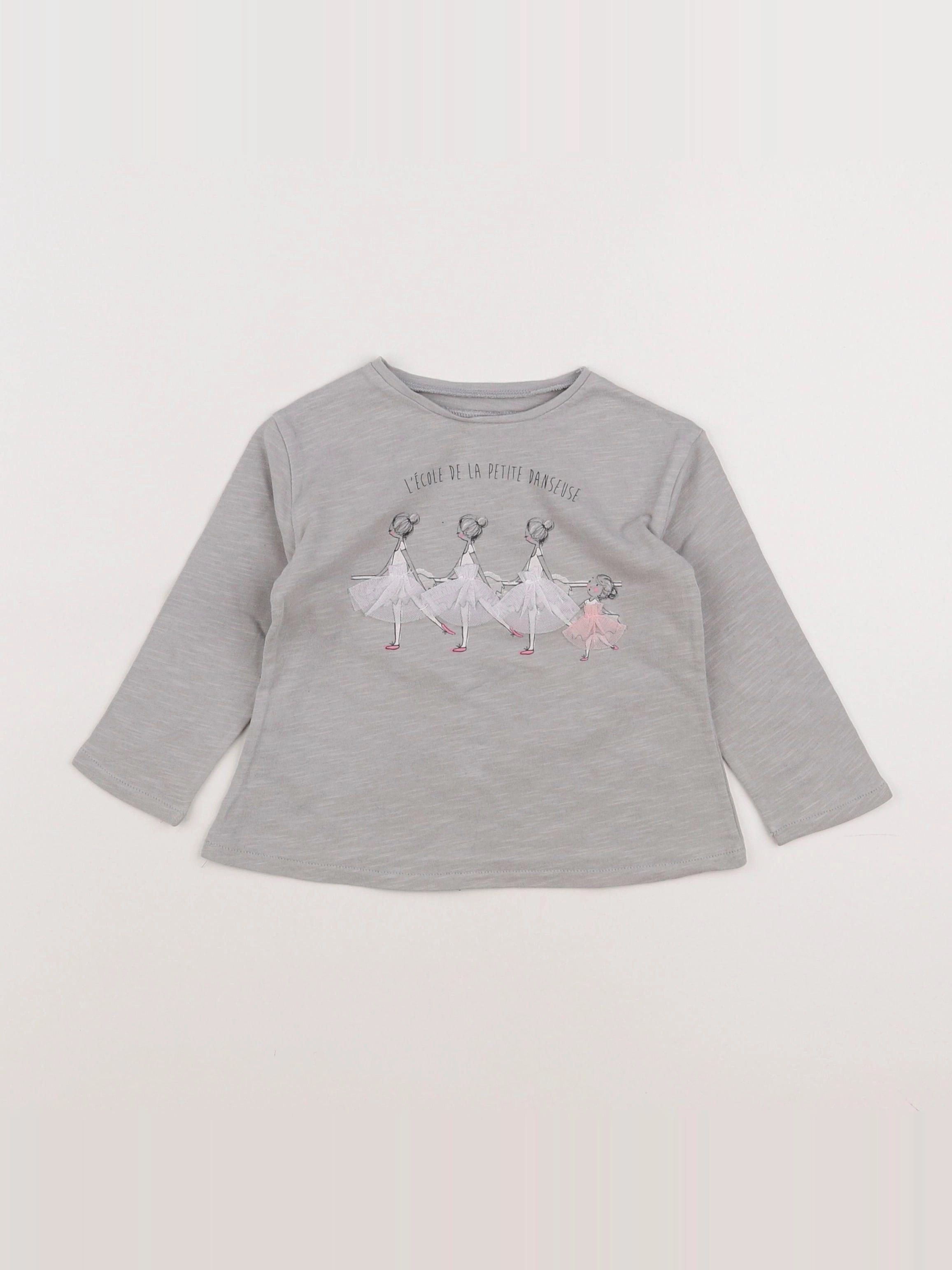 Zara - tee-shirt gris - 3/6 mois
