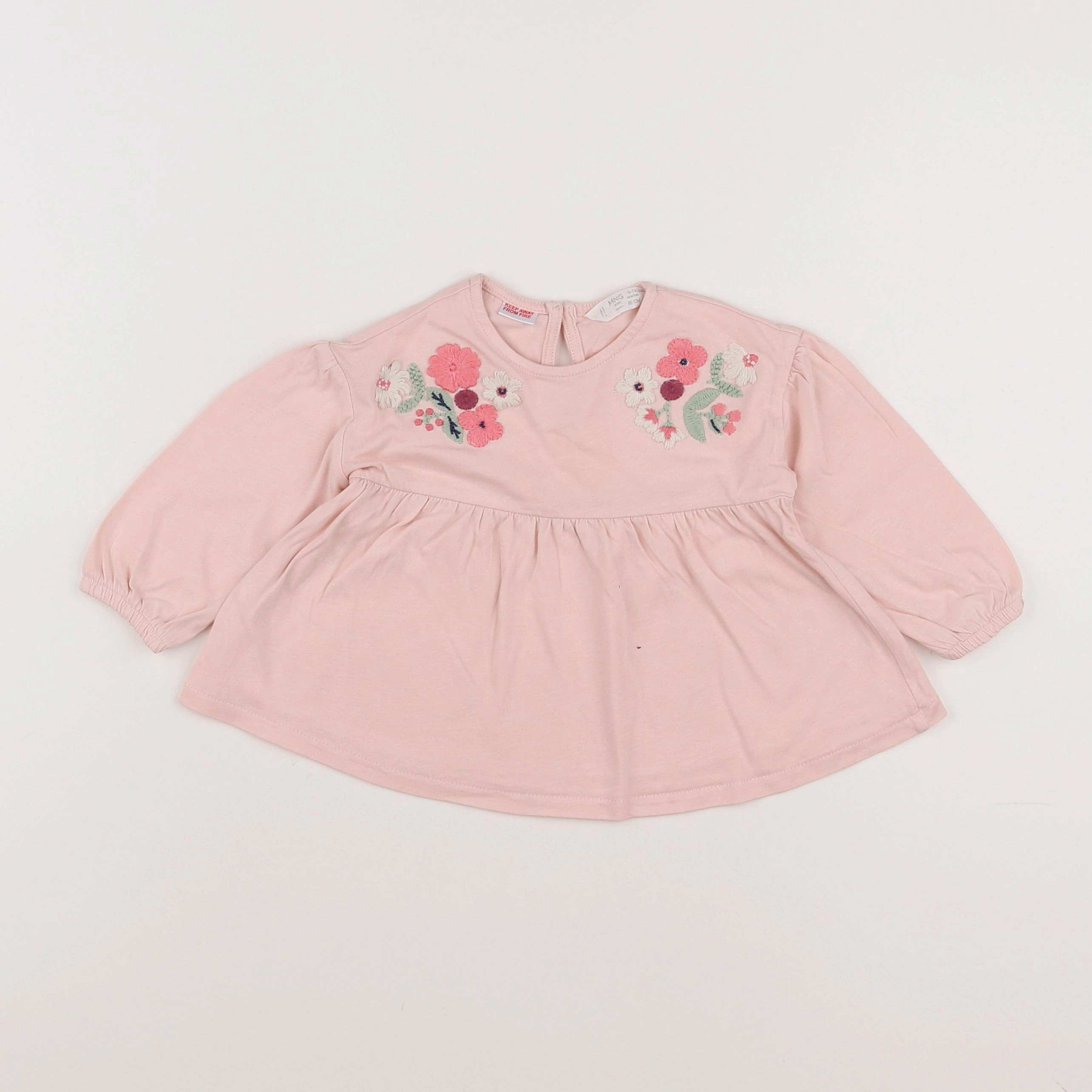 Mango - tee-shirt rose - 9/12 mois