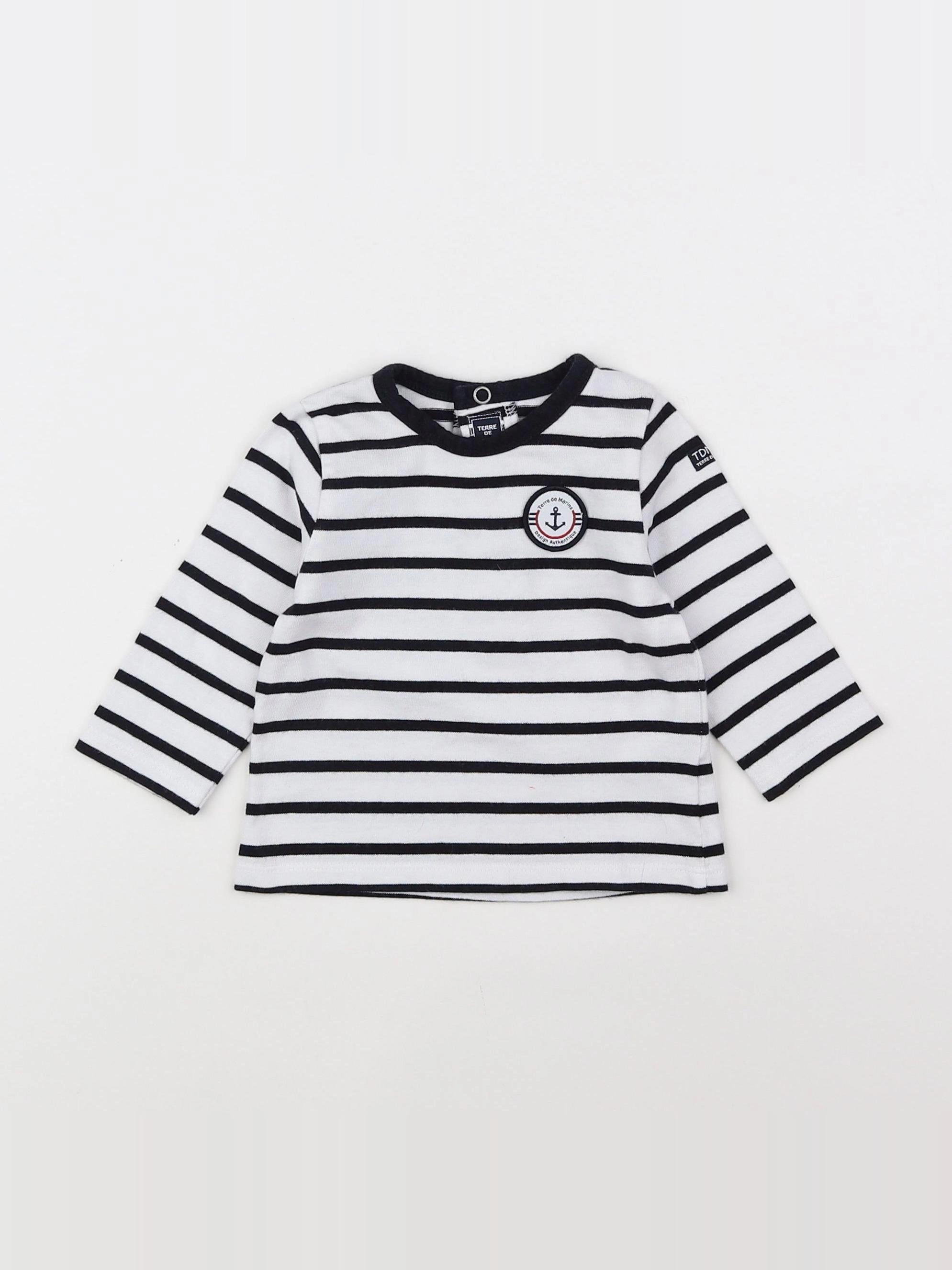 Terre de marins - tee-shirt blanc, bleu - 6 mois