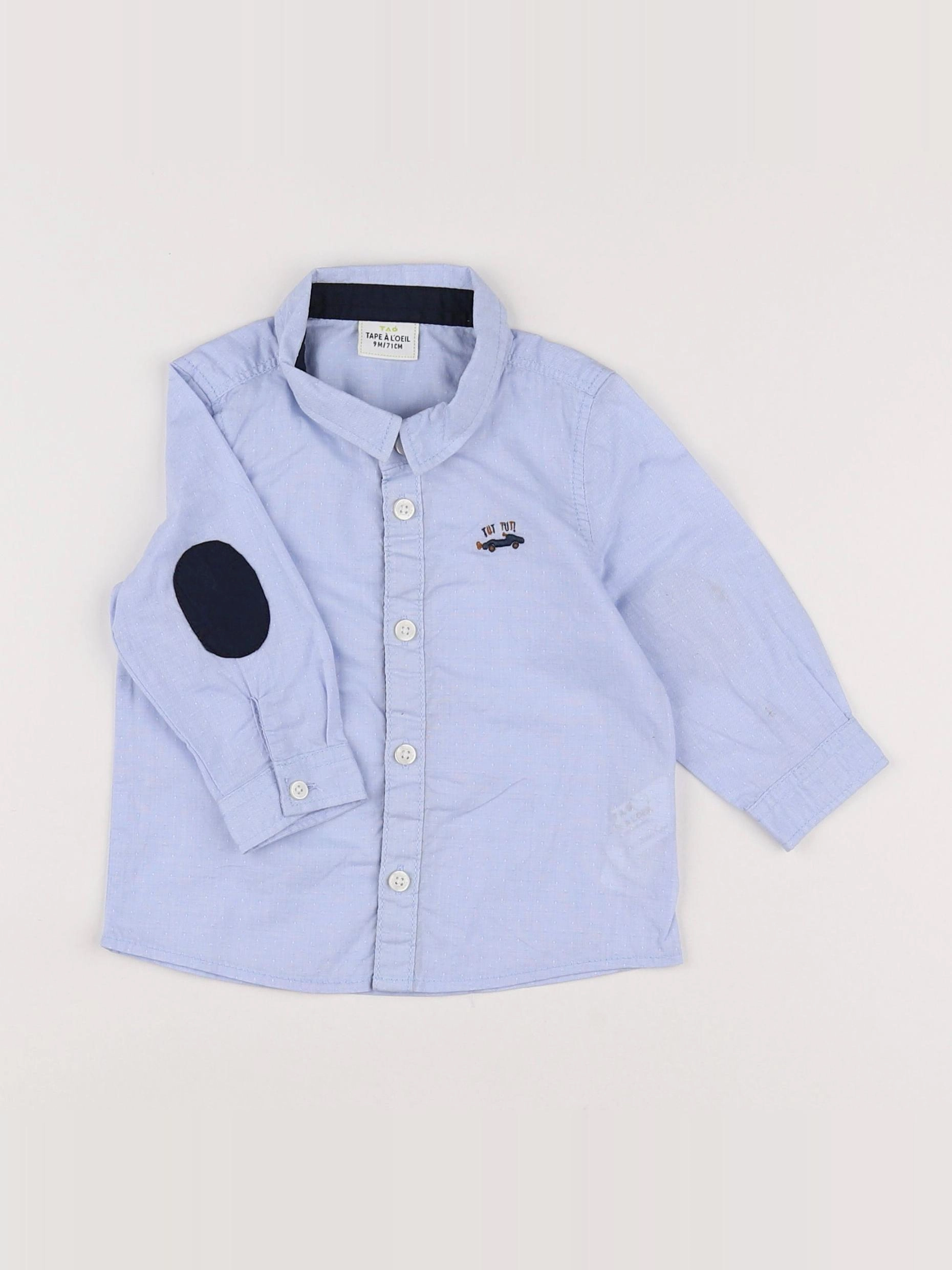 Tape à l'oeil - chemise bleu - 9 mois