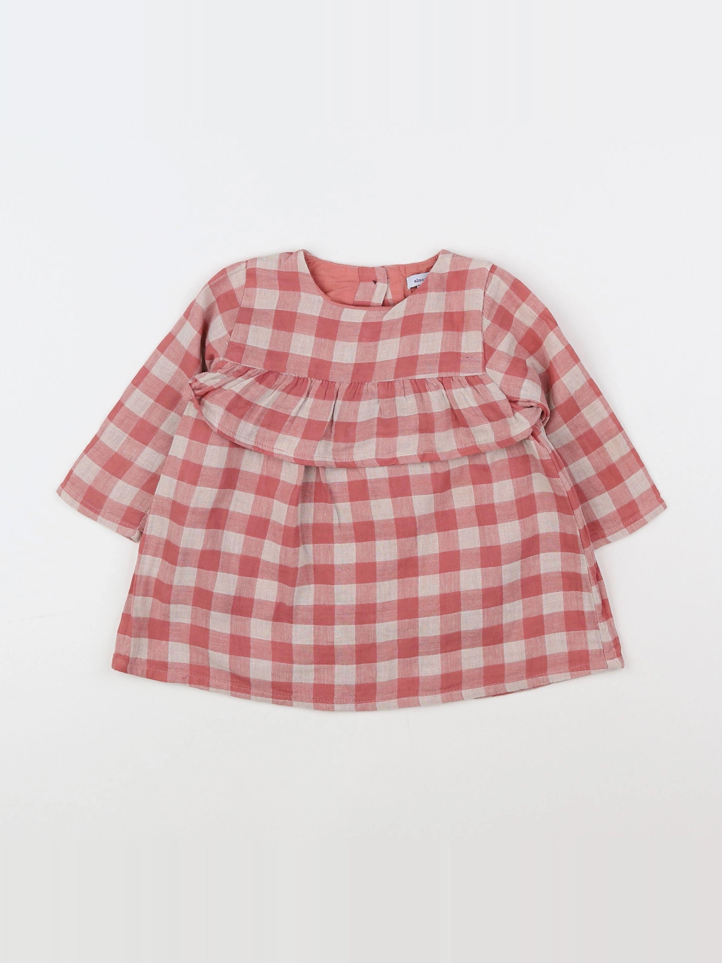 Absorba - robe blanc, rose - 12 mois