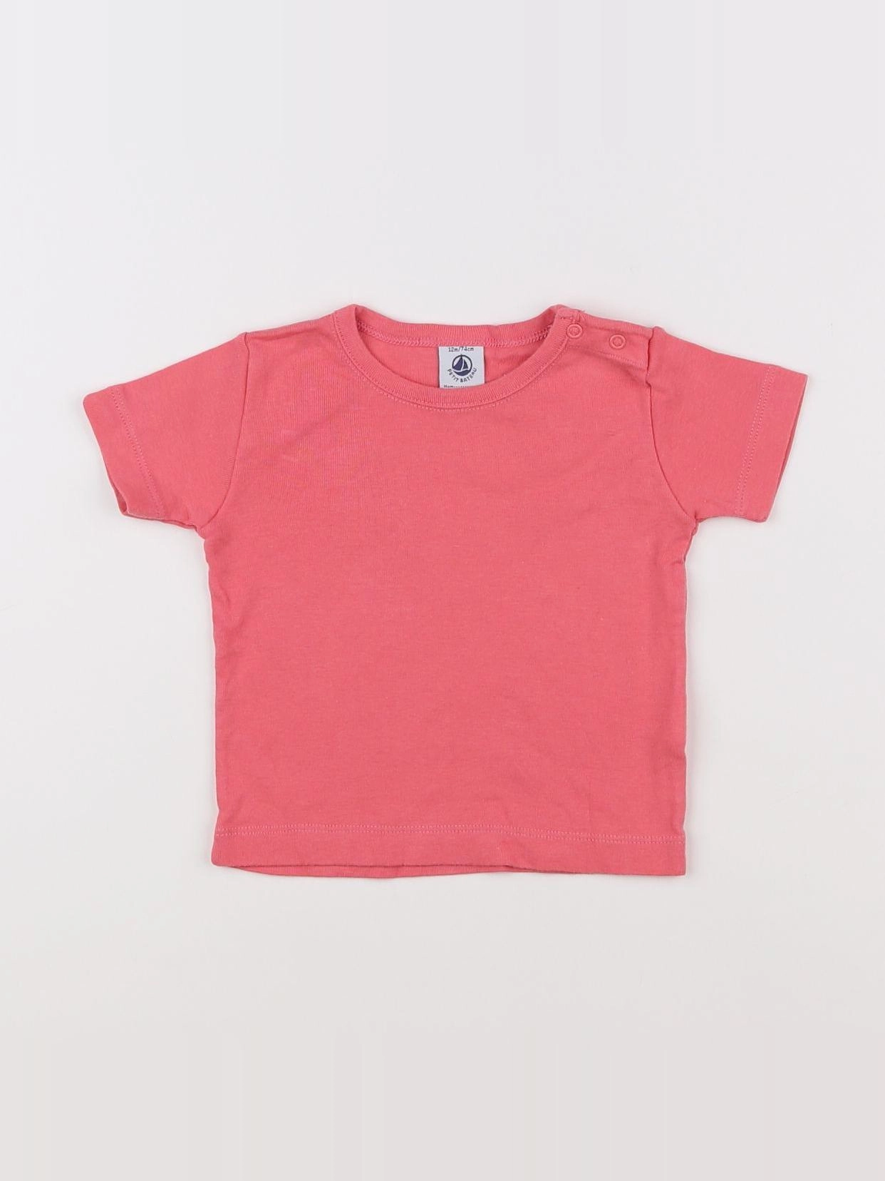 Petit Bateau - tee-shirt rose - 12 mois