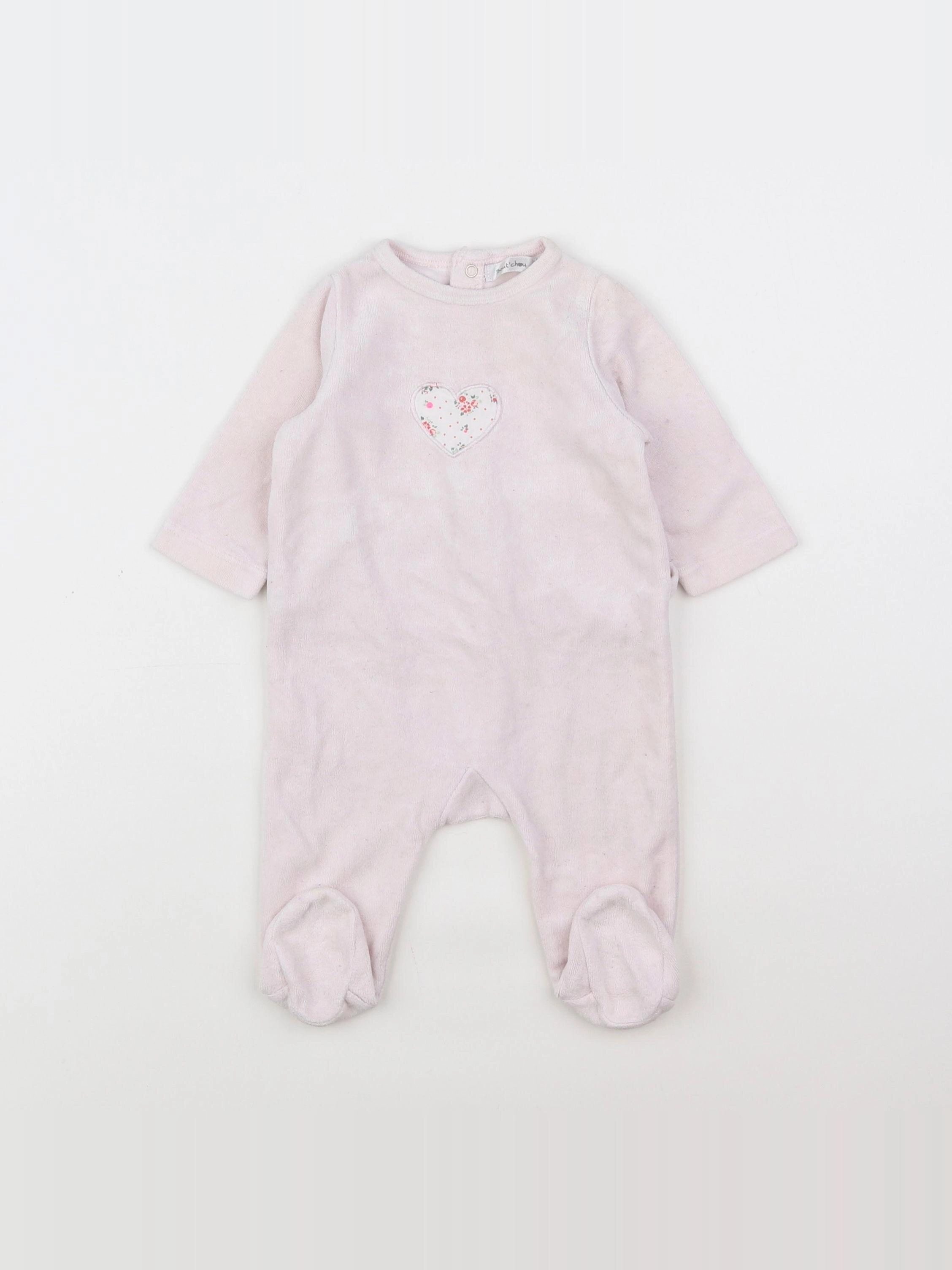 Boutchou - pyjama velours rose - 3 mois
