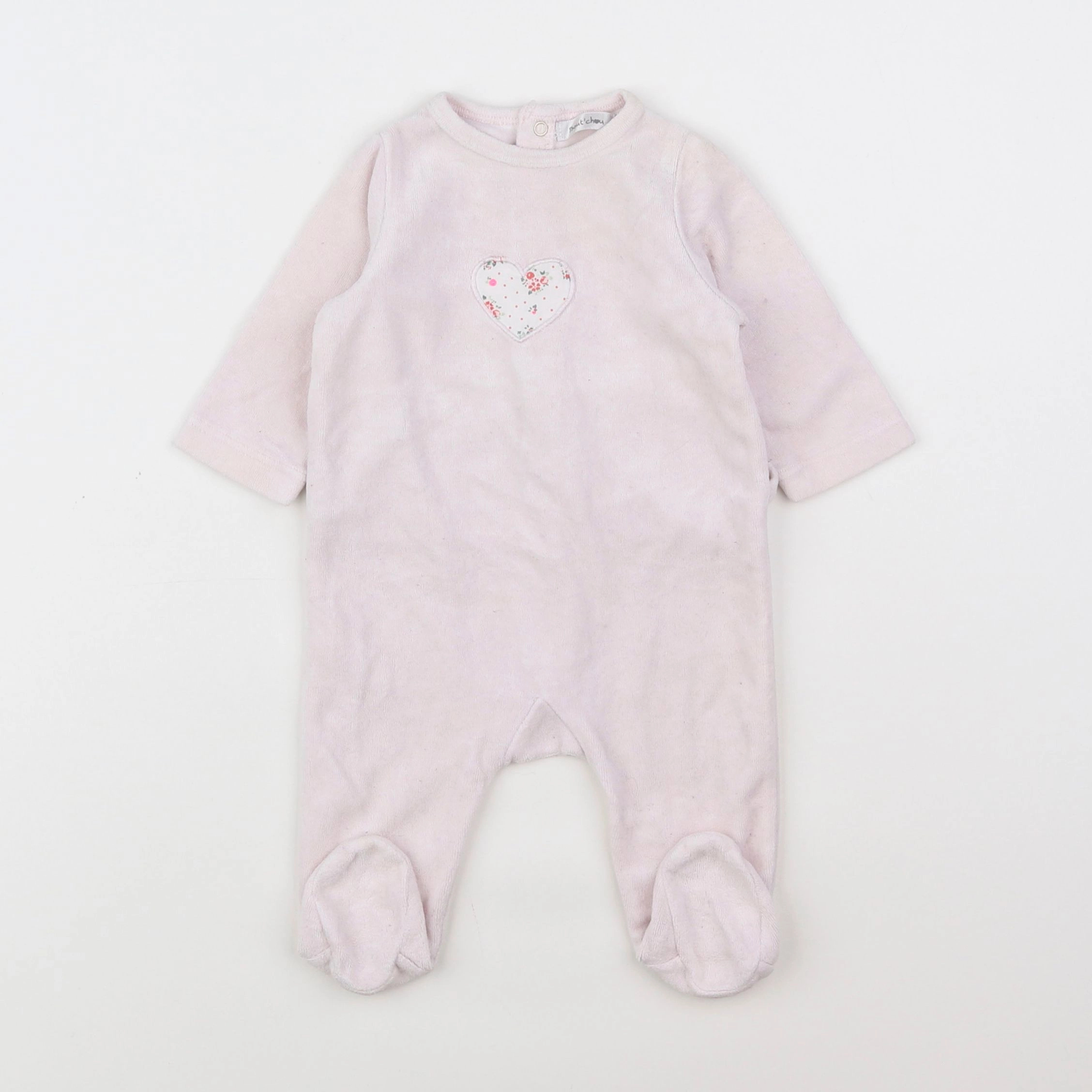 Boutchou - pyjama velours rose - 3 mois