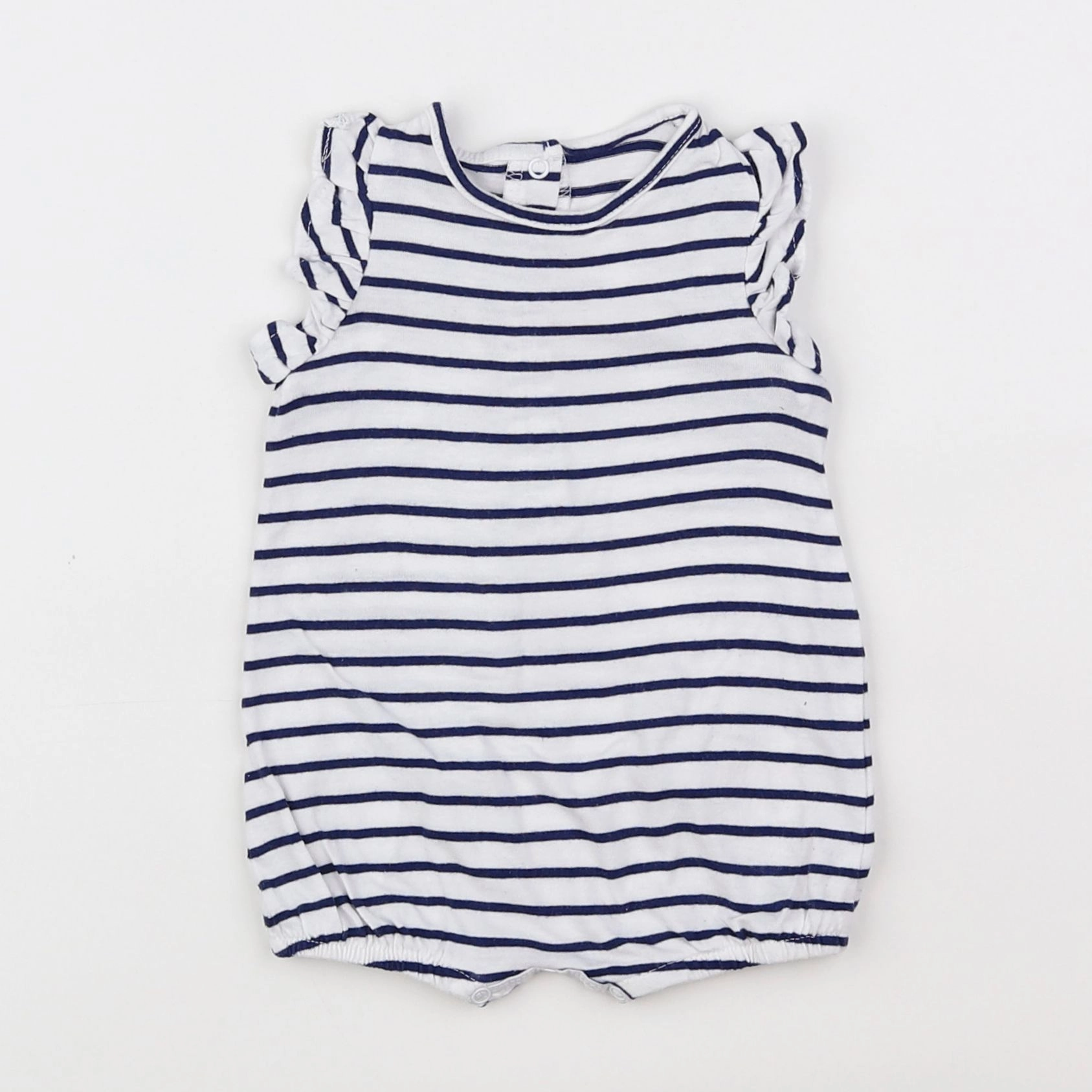 Vertbaudet - combinaison bleu, blanc - 3 mois
