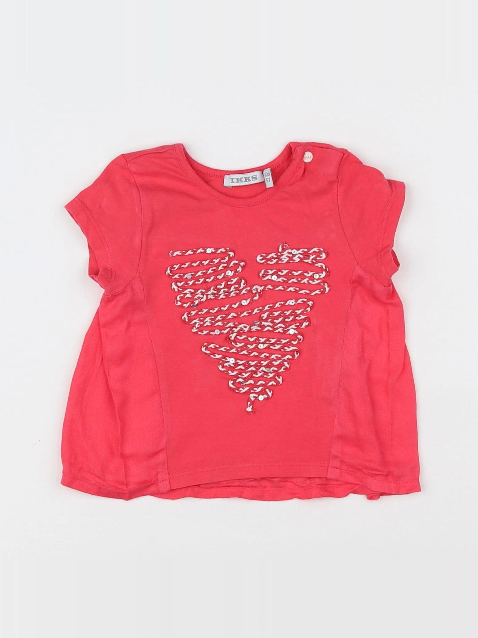 IKKS - tee-shirt rose - 6 mois