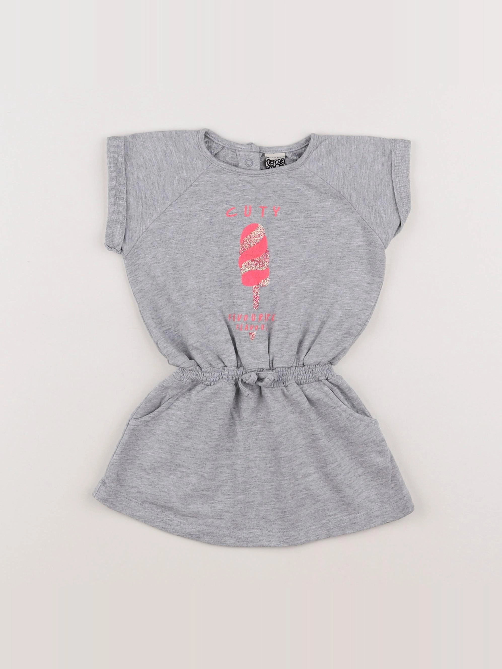 Tape à l'oeil - robe gris - 12 mois