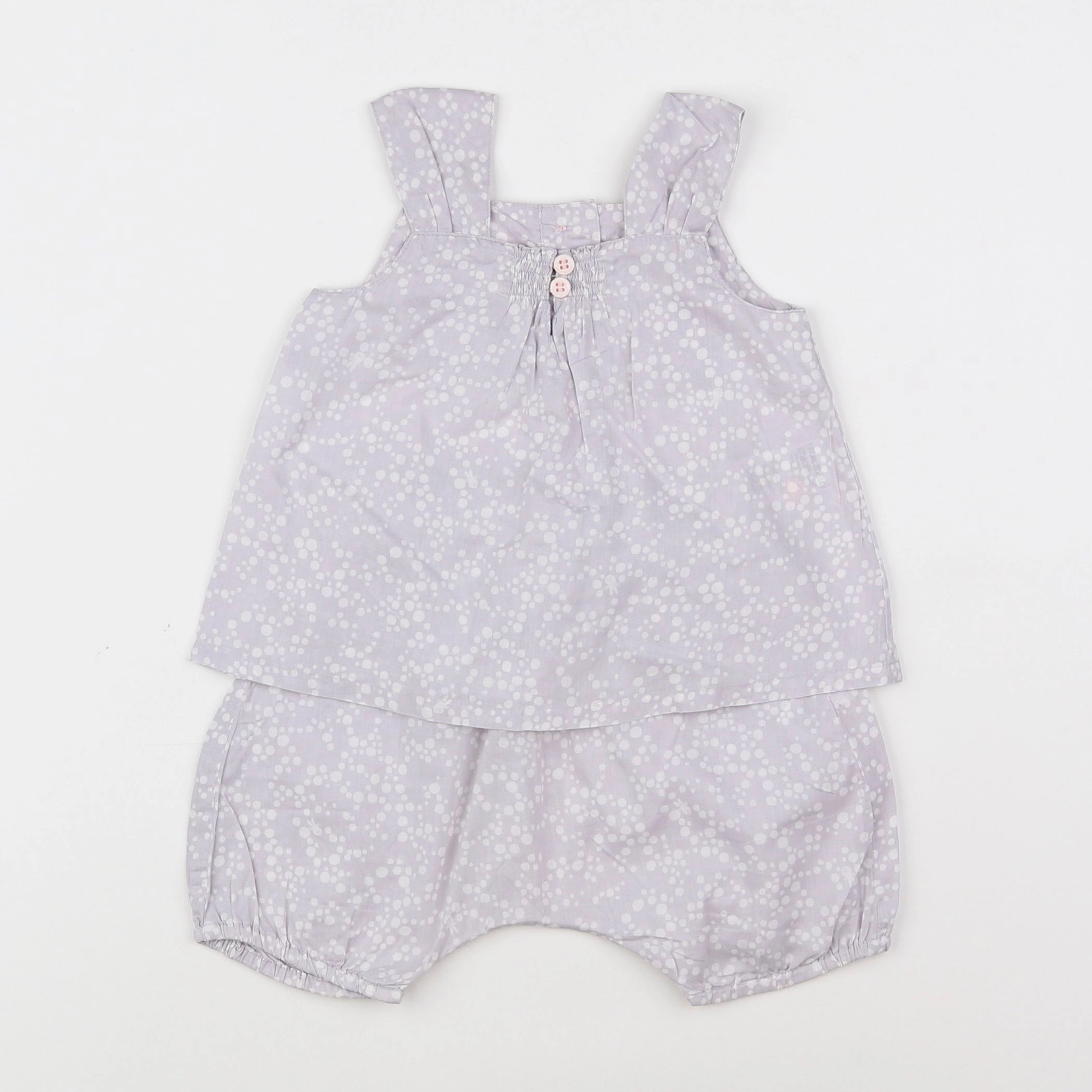 Petit Bateau - ensemble gris - 12 mois