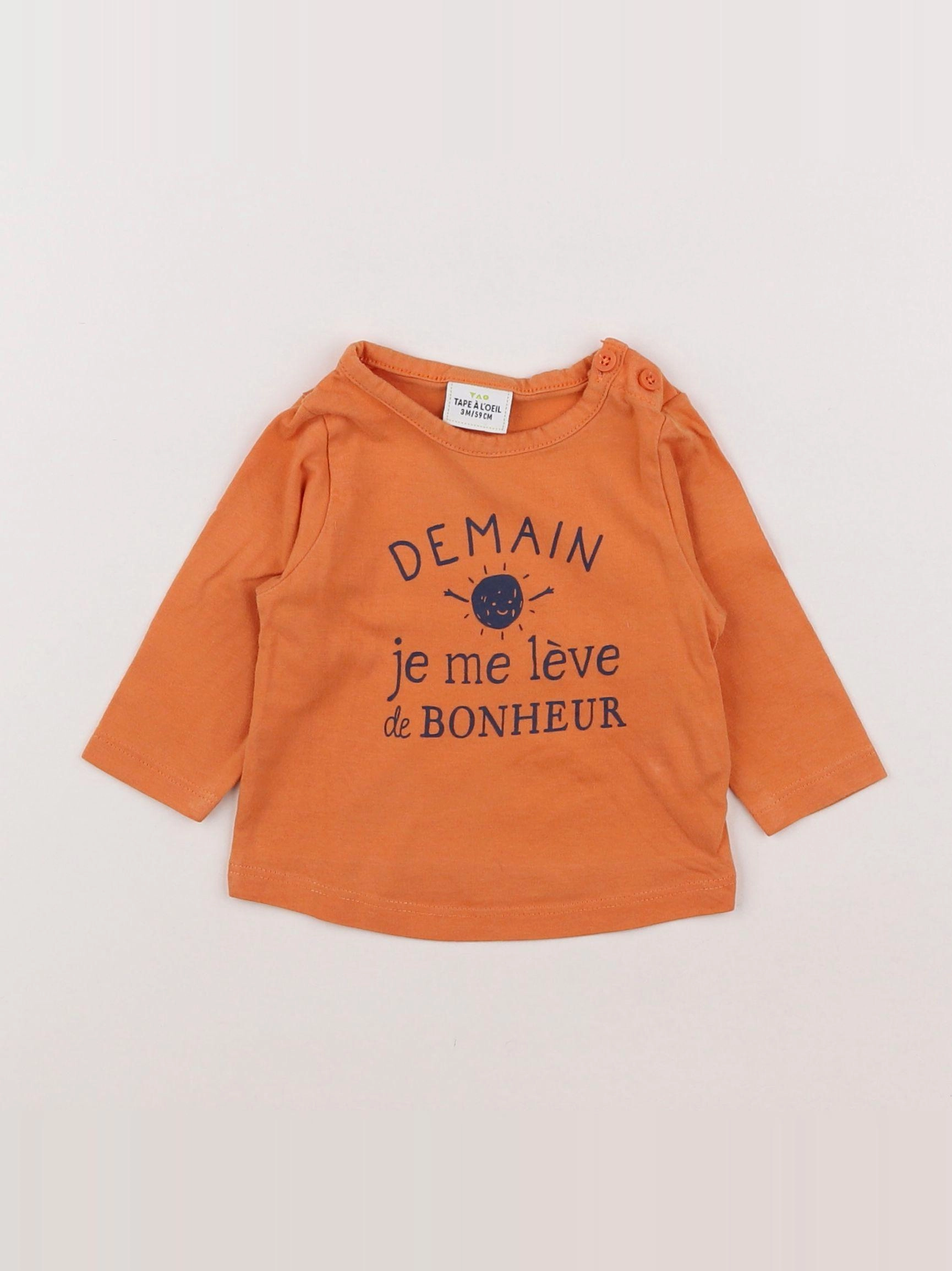 Tape à l'oeil - tee-shirt orange - 3 mois