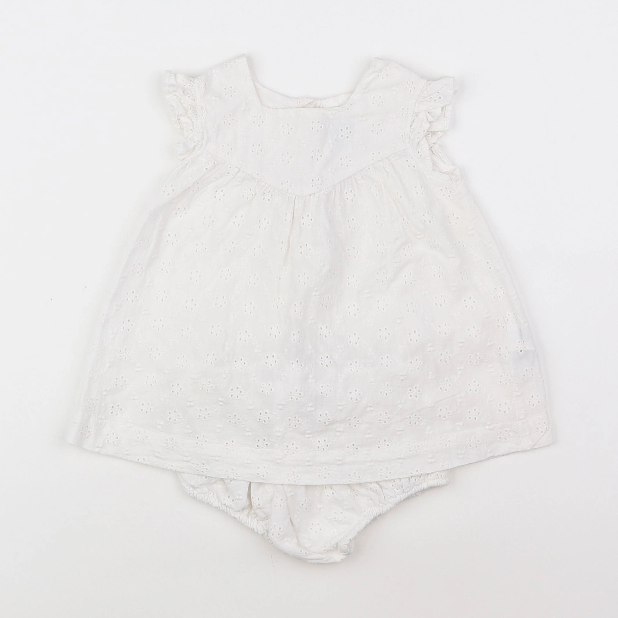 Petit Bateau - robe blanc - 6 mois