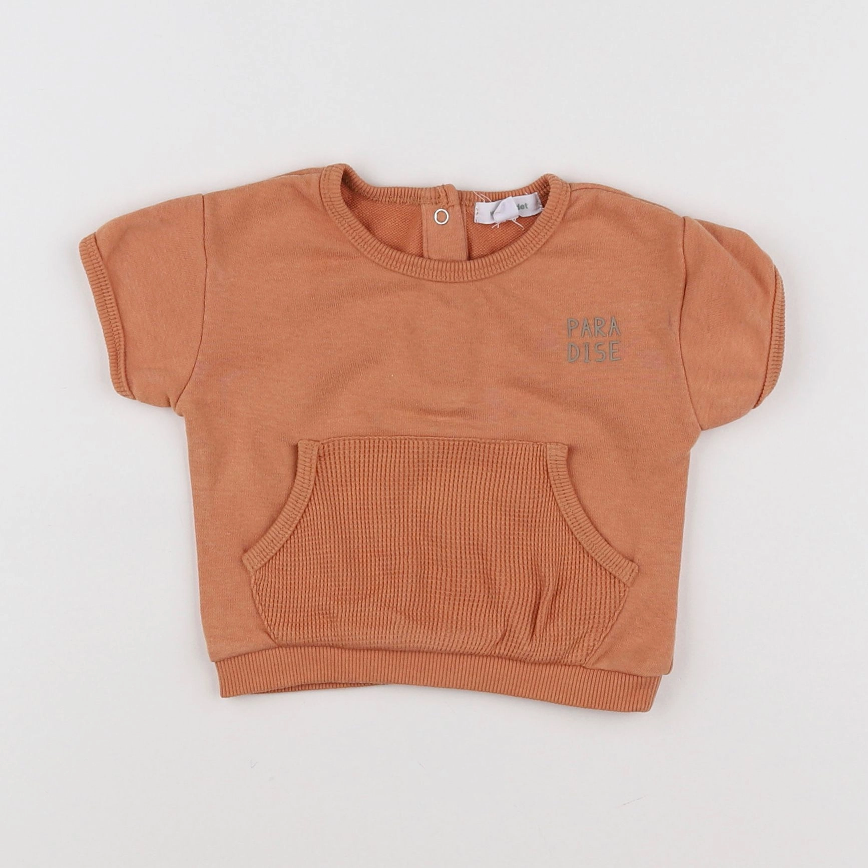 Vertbaudet - sweat orange - 3 mois