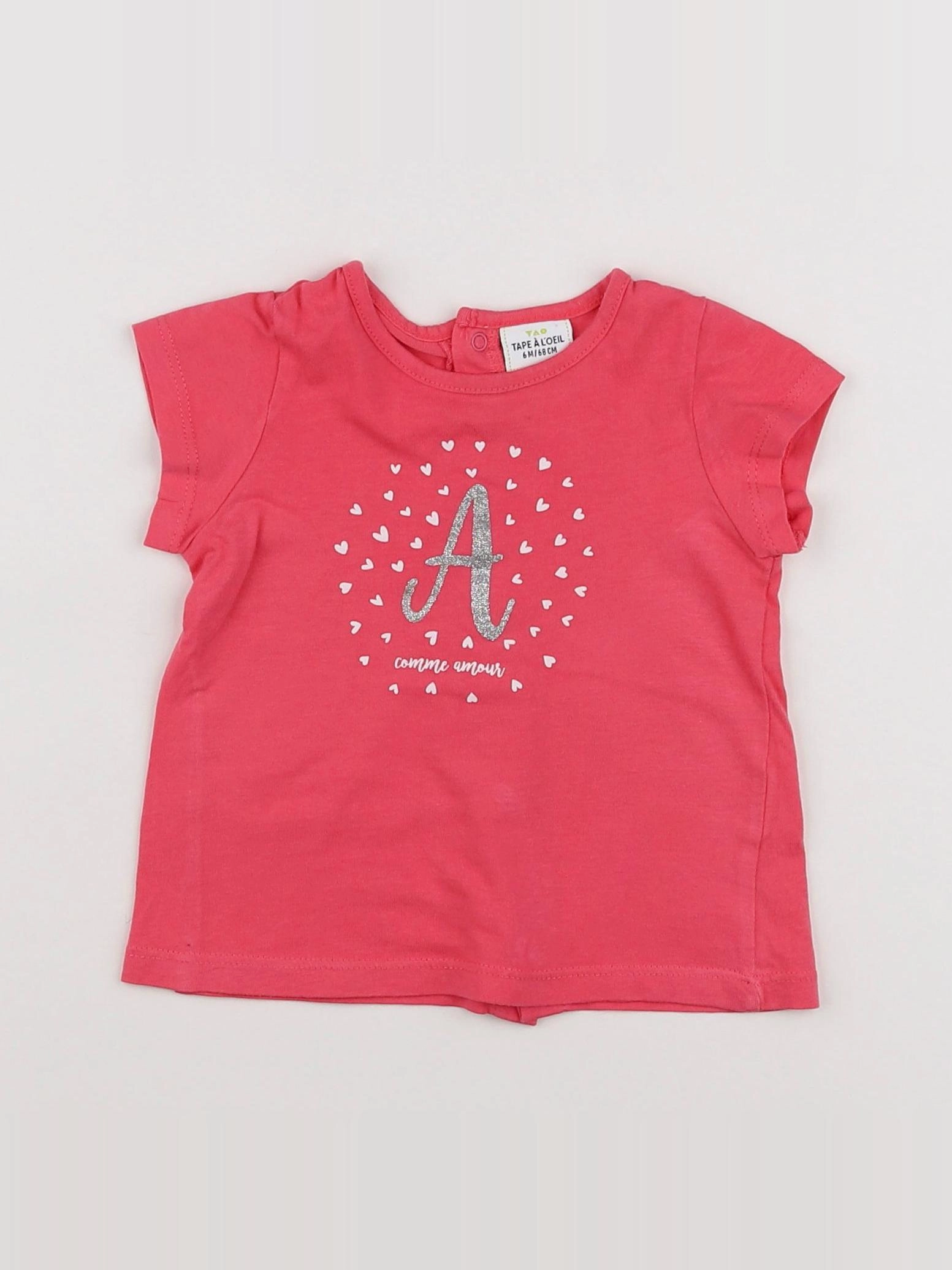 Tape à l'oeil - tee-shirt rose - 6 mois