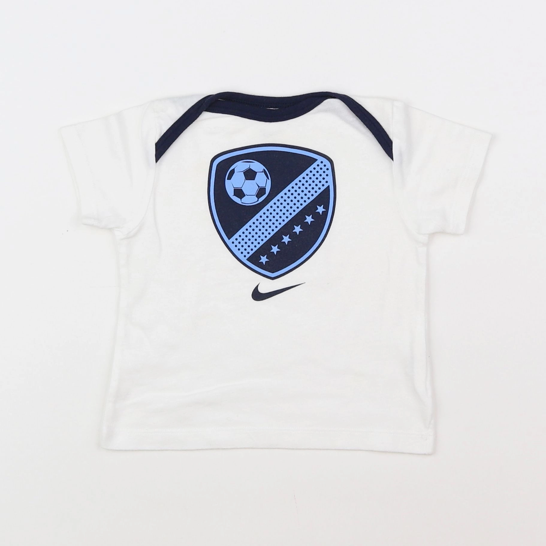 Nike - tee-shirt blanc, bleu - 3/6 mois