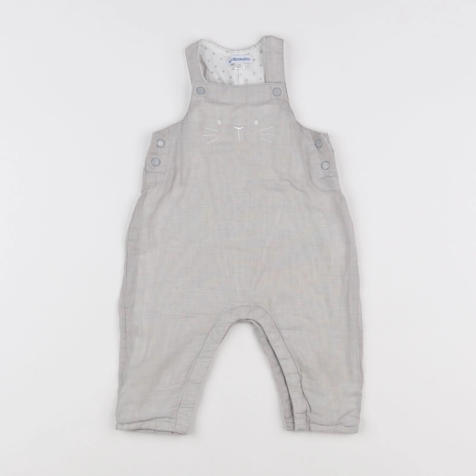 Vertbaudet - salopette beige - 9 mois