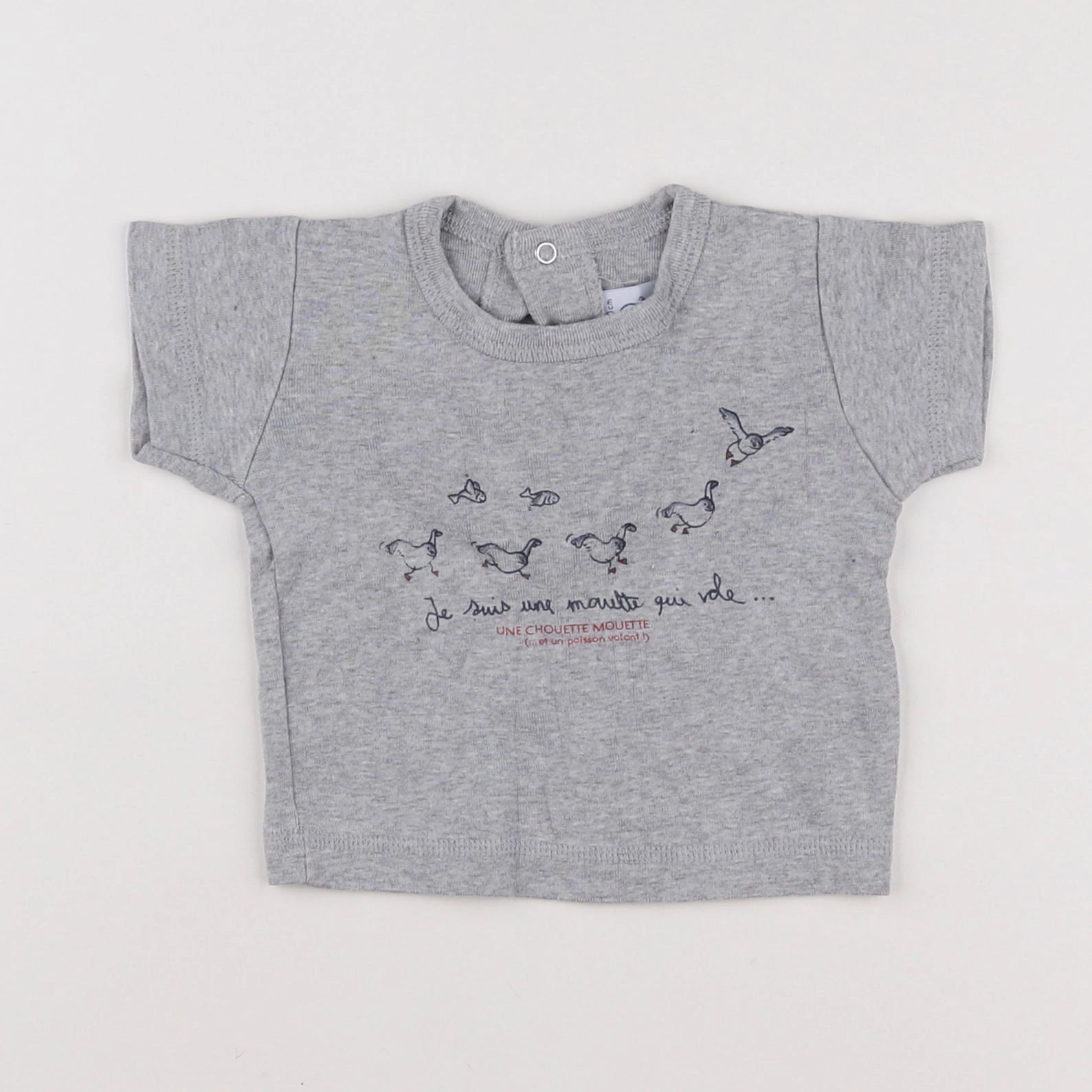Petit Bateau - tee-shirt gris - 3 mois
