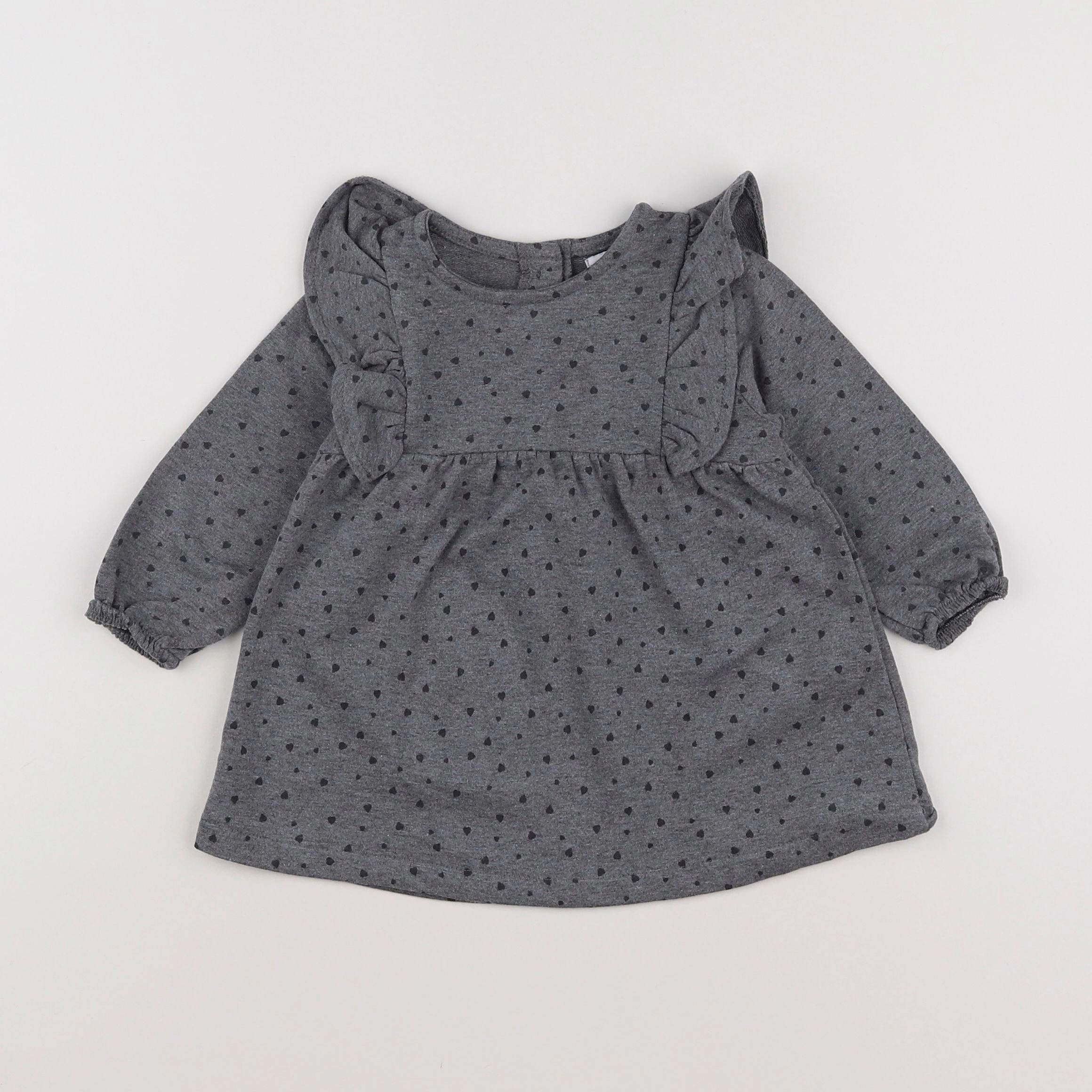 Vertbaudet - robe gris - 9 mois