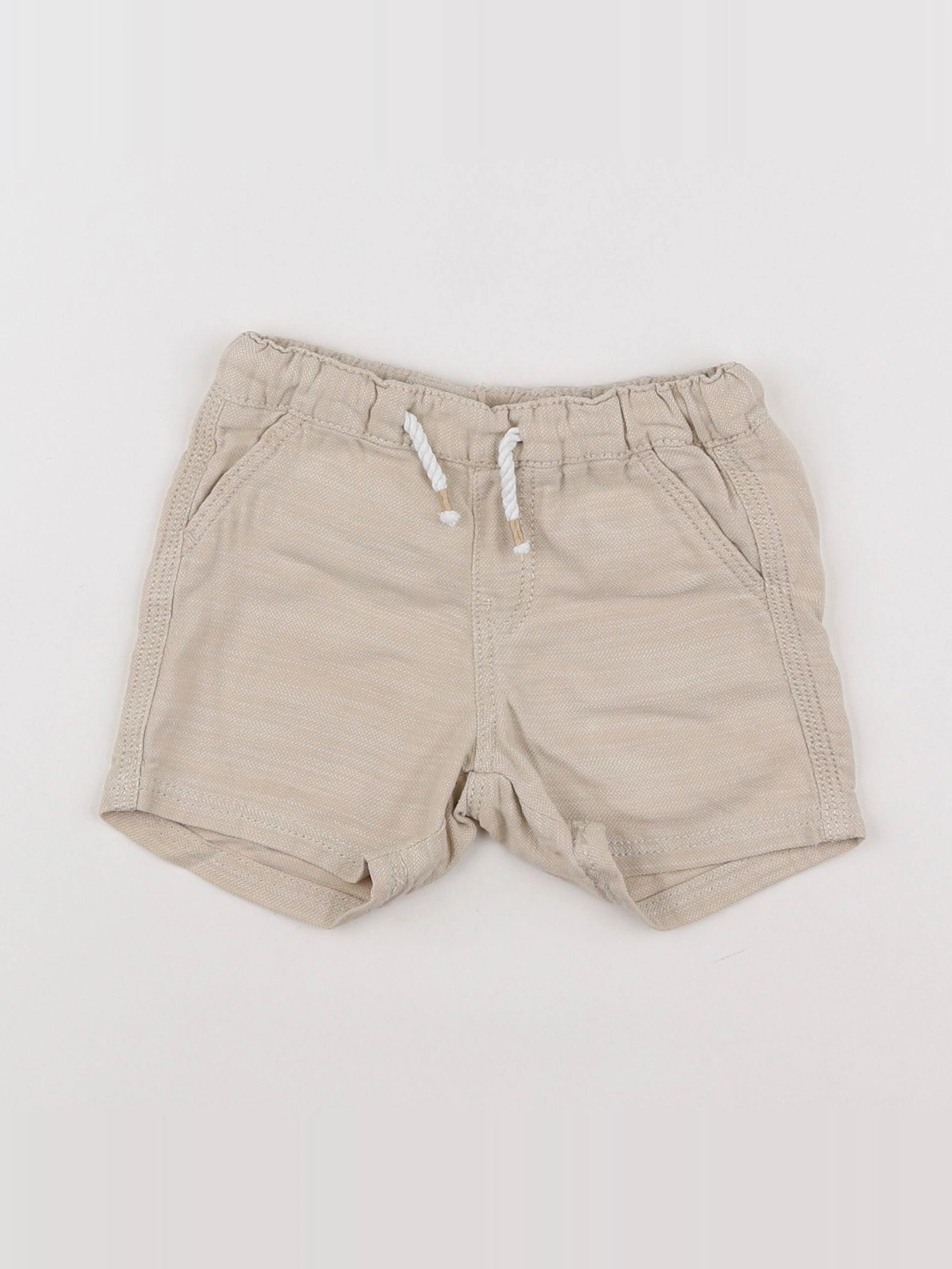 H&M - short beige - 6/9 mois