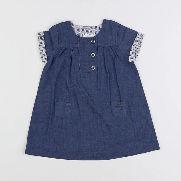 Cyrillus - robe bleu - 6 mois