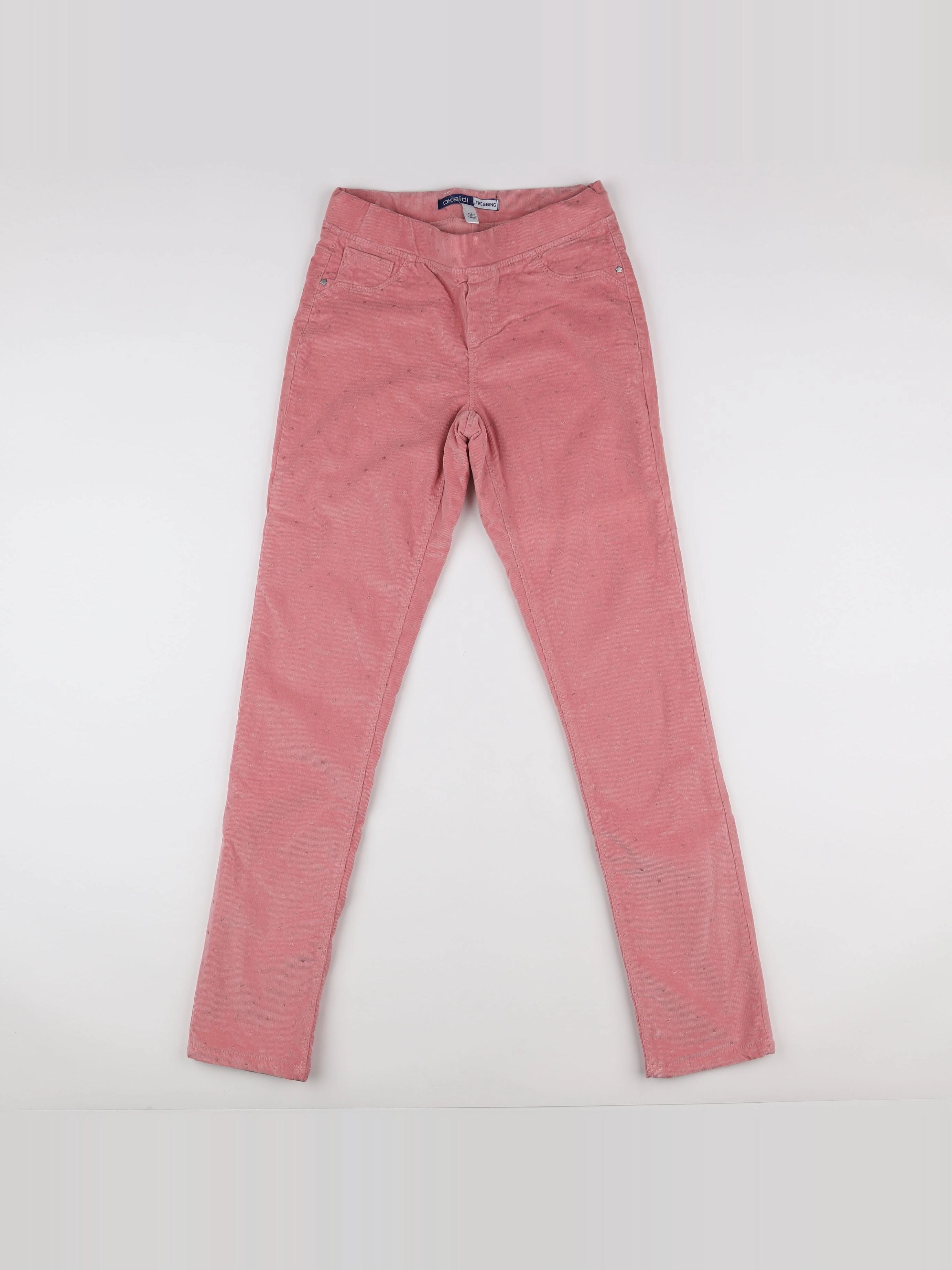 Okaidi - pantalon doublé rose, or - 14 ans