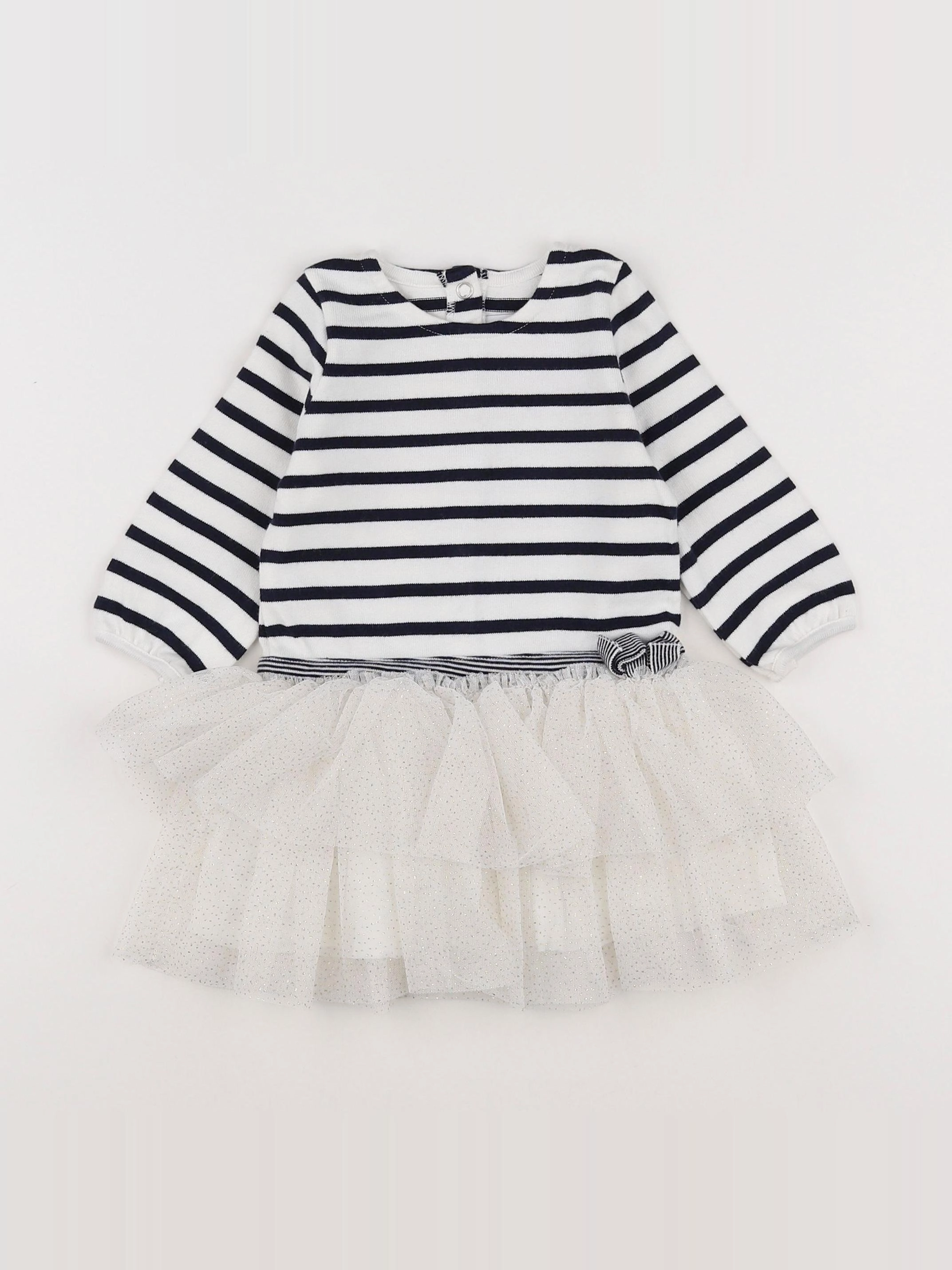 Petit Bateau - robe bleu - 12 mois