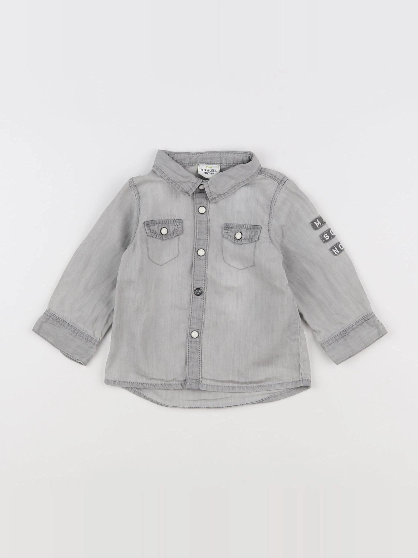 Tape à l'oeil - chemise gris - 12 mois