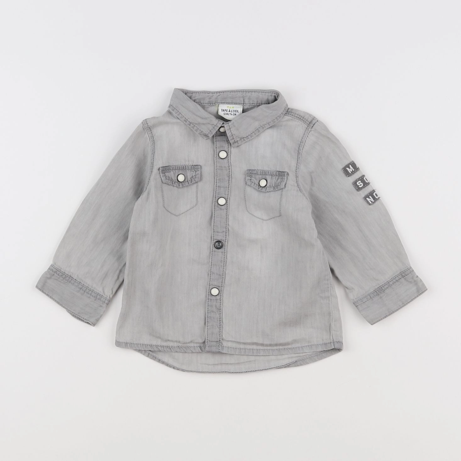 Tape à l'oeil - chemise gris - 12 mois