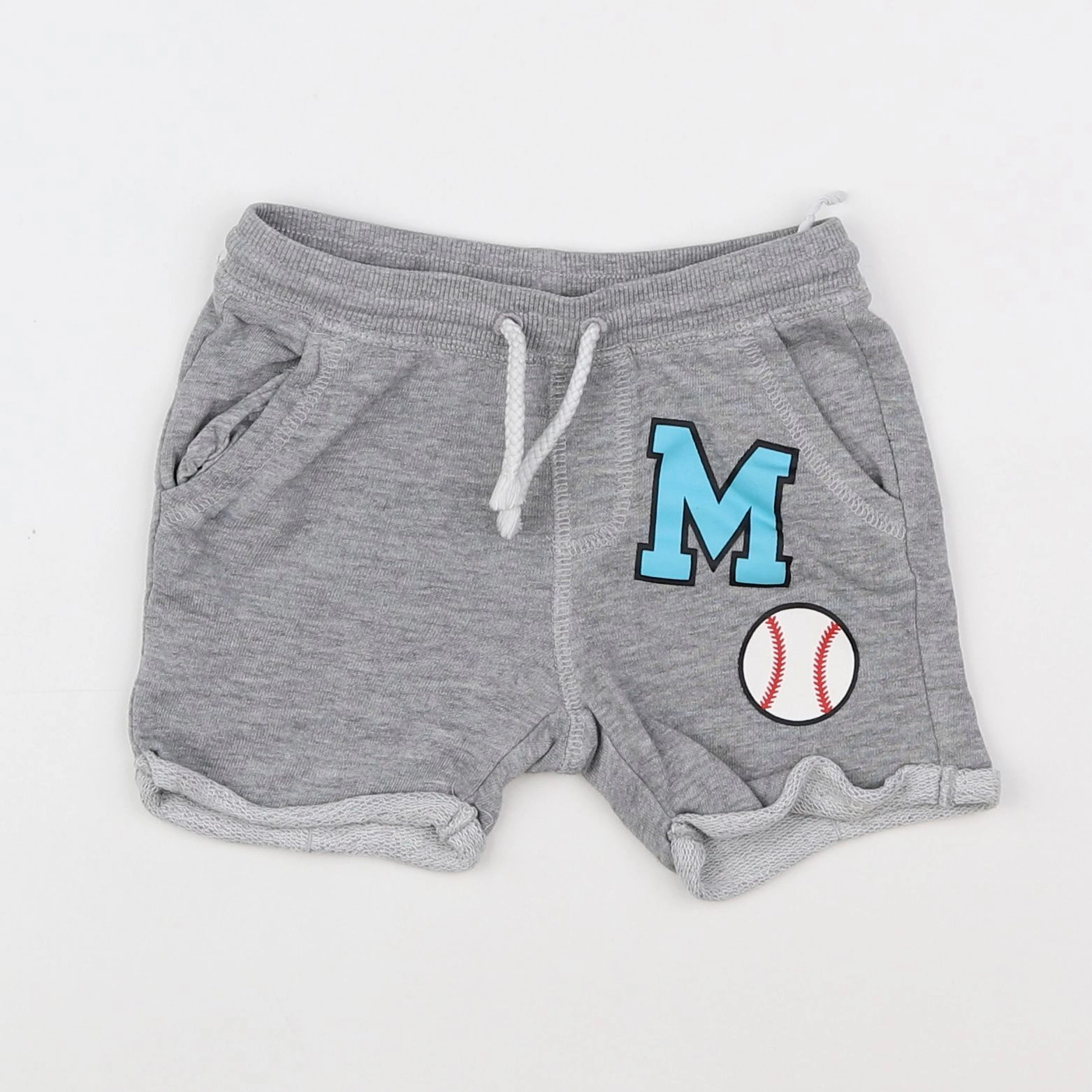 H&M - short gris - 3/6 mois