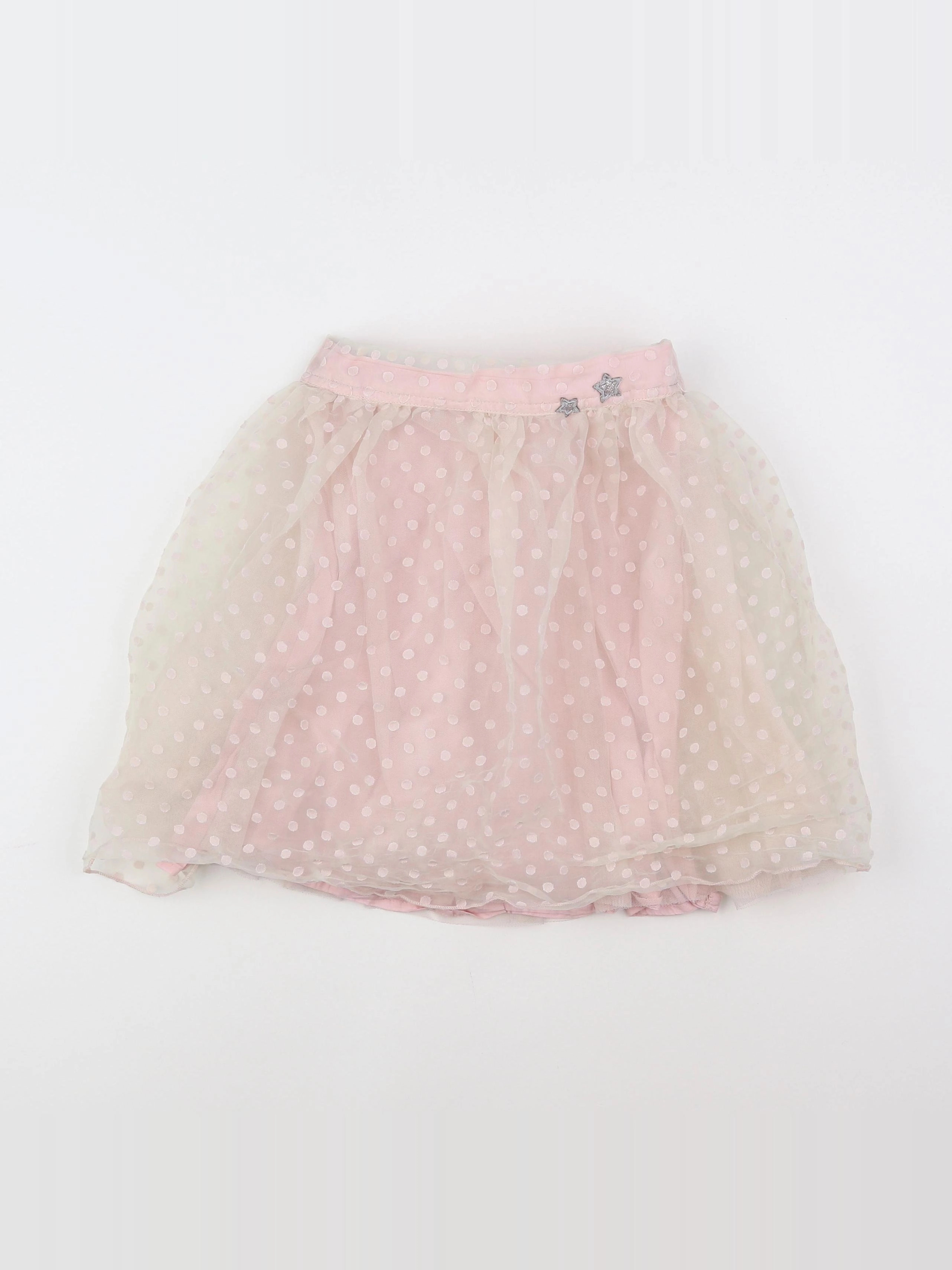 Vertbaudet - jupe rose, argent - 10 ans