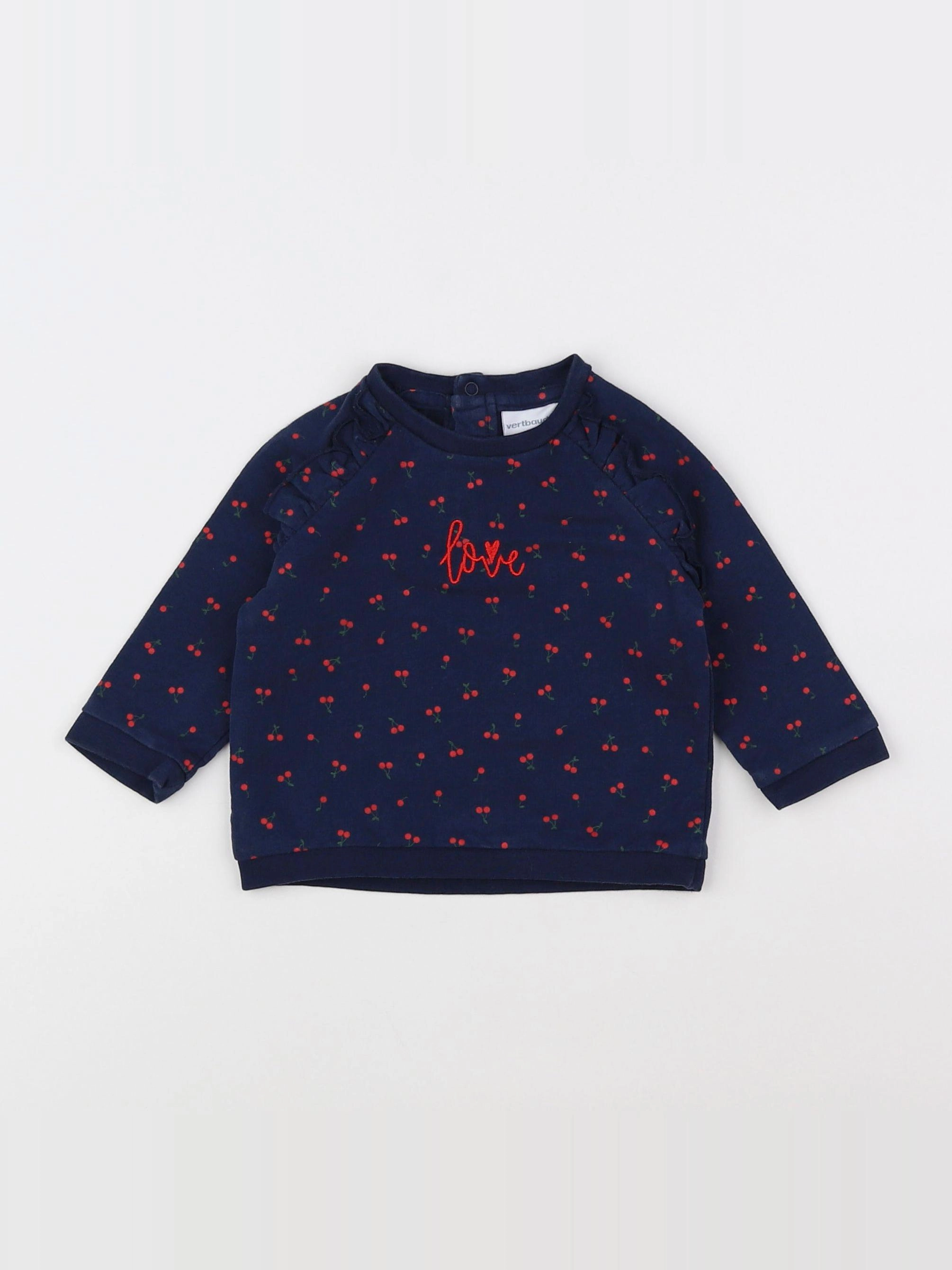 Vertbaudet - sweat bleu - 6 mois