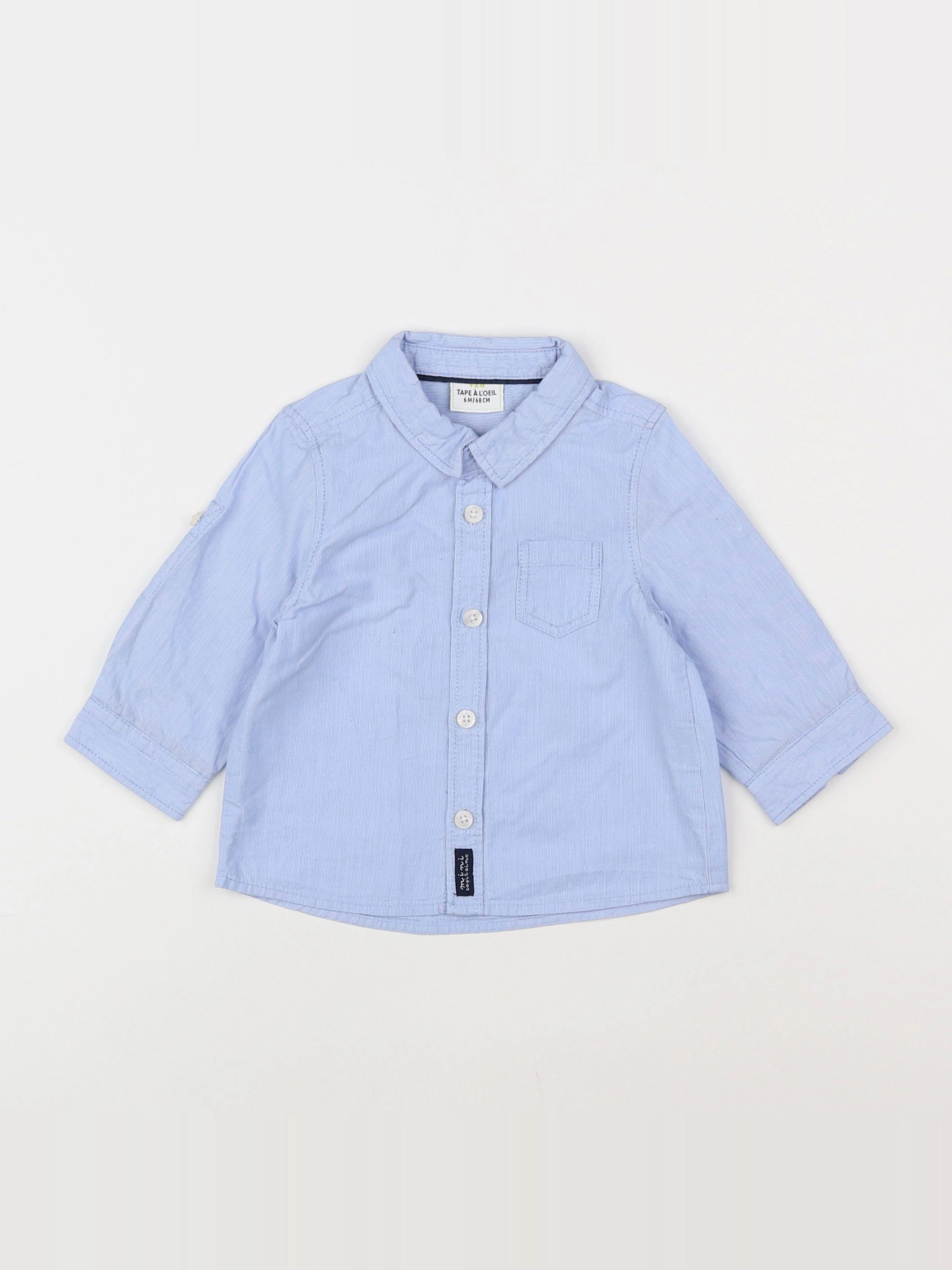 Tape à l'oeil - chemise bleu, blanc - 6 mois