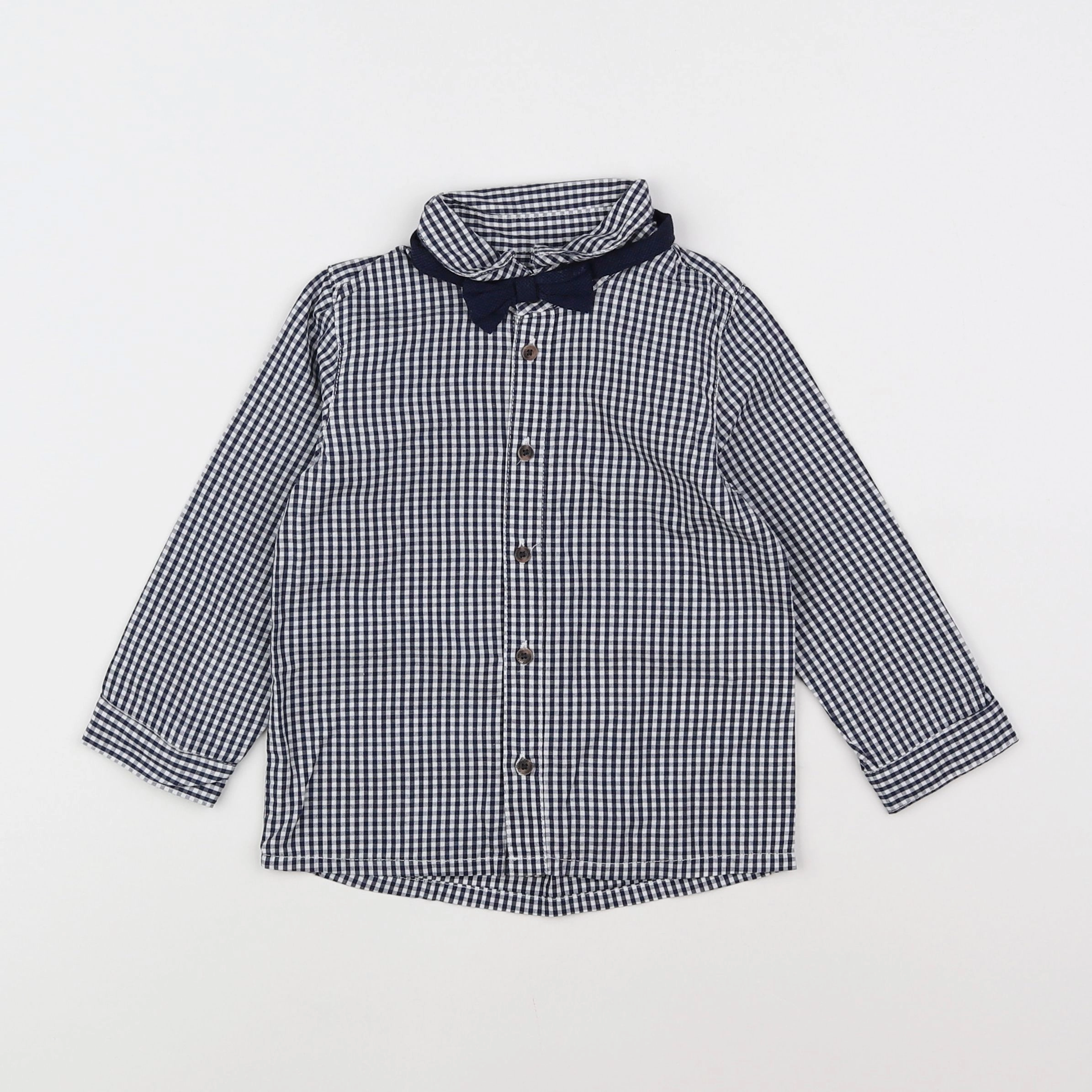 Vertbaudet - chemise bleu, blanc - 2 ans