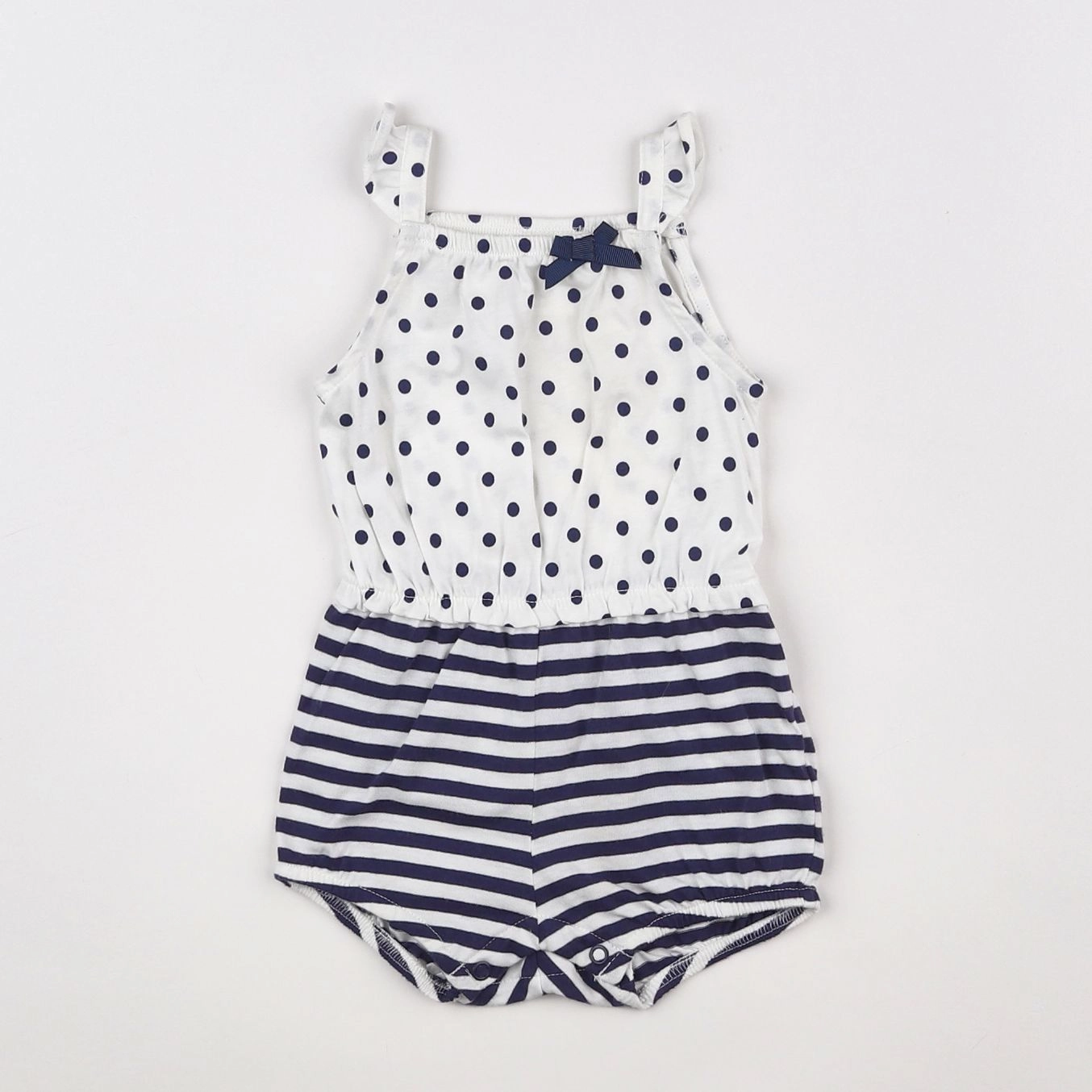 H&M - combinaison blanc, bleu - 3/6 mois