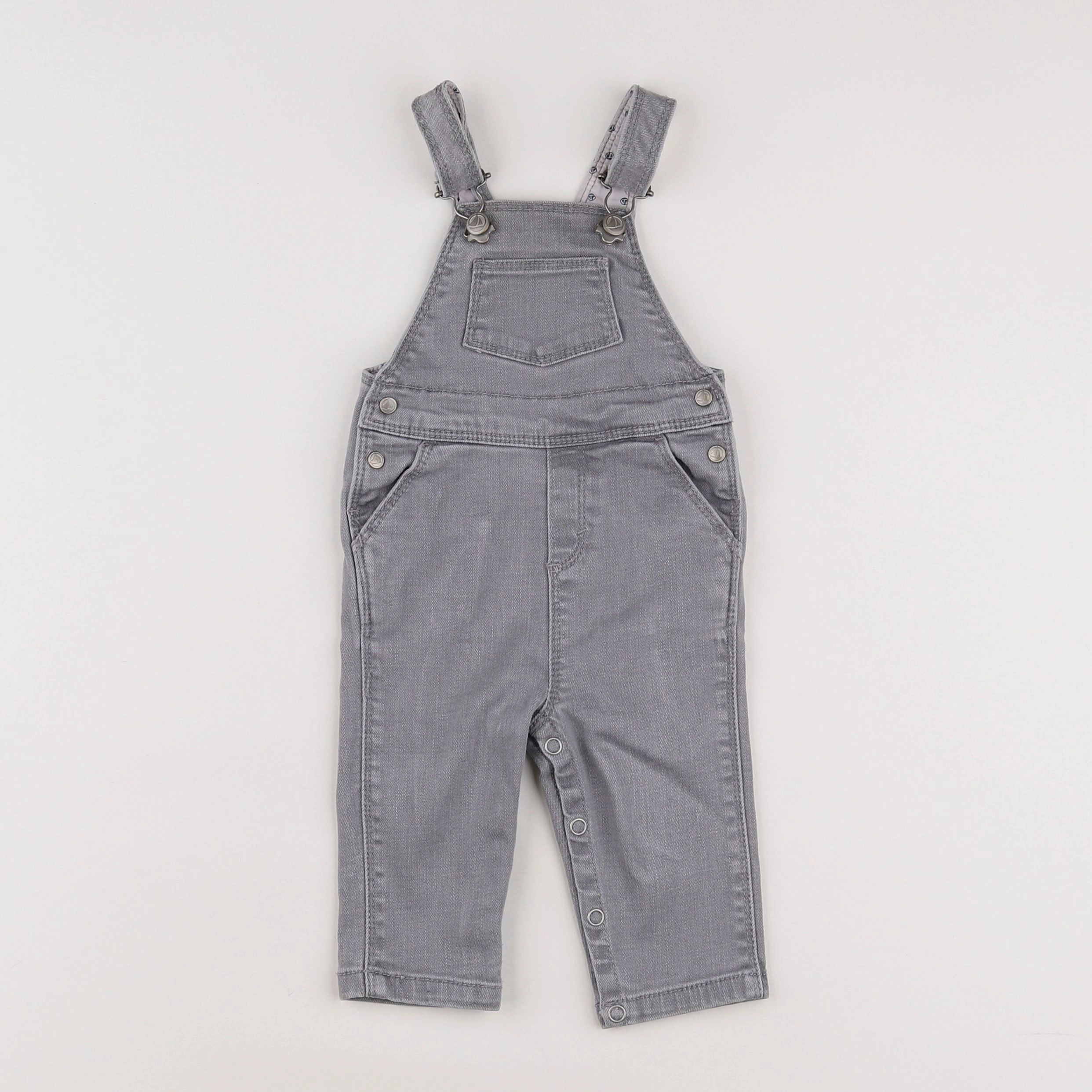 Petit Bateau - salopette gris - 3 mois