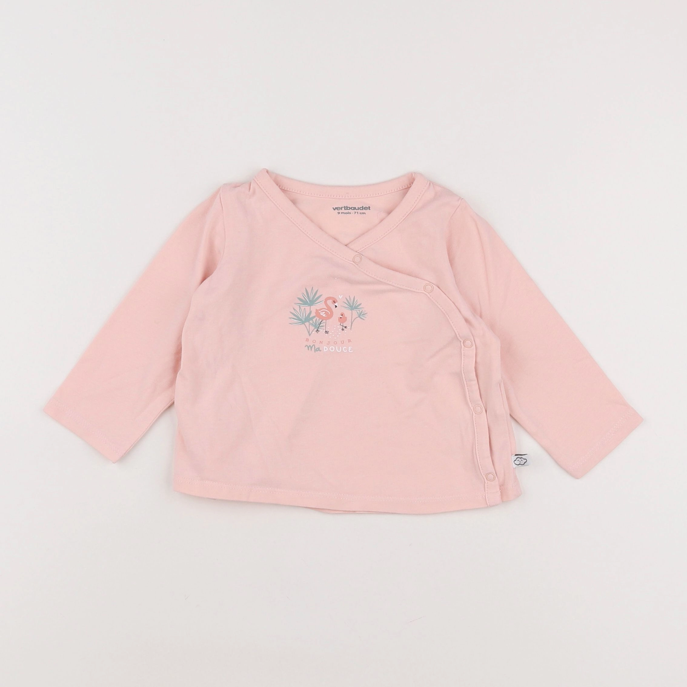 Vertbaudet - tee-shirt rose - 9 mois