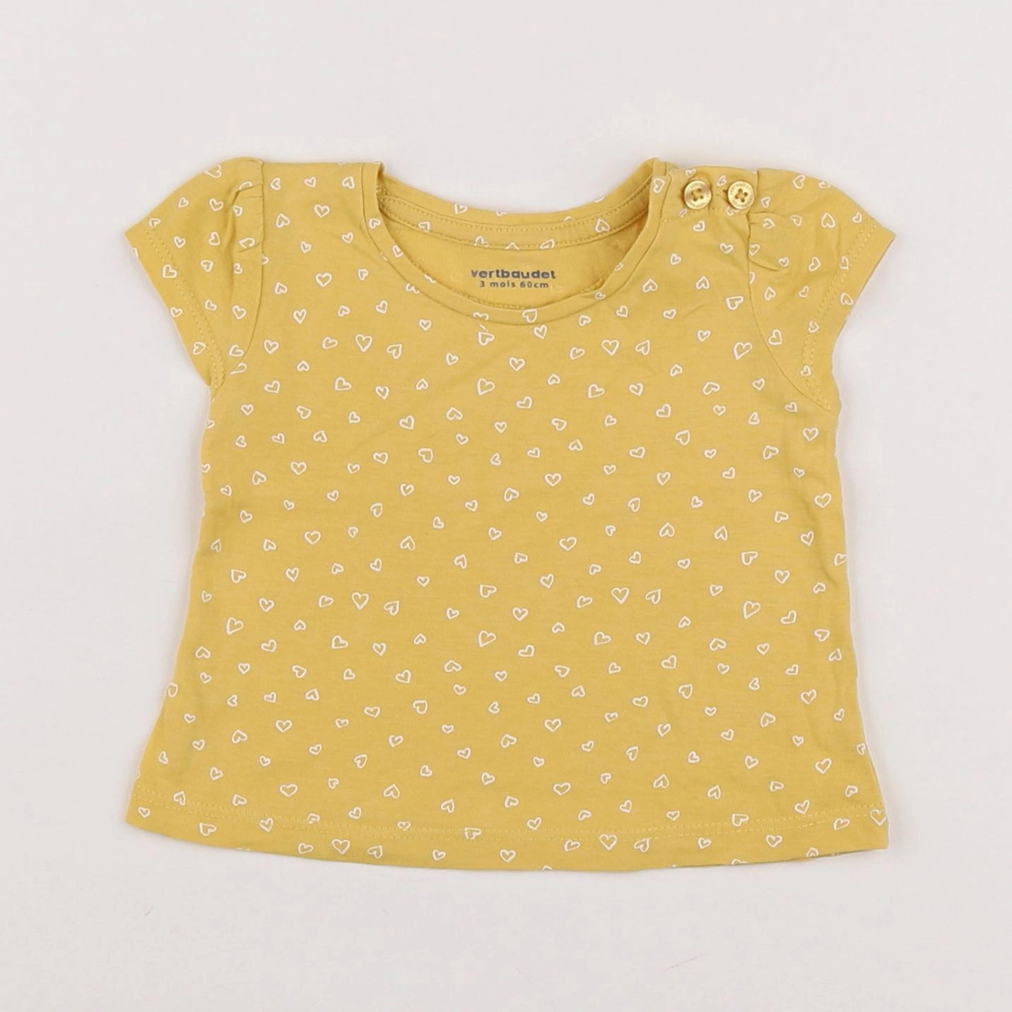 Vertbaudet - tee-shirt jaune - 3 mois