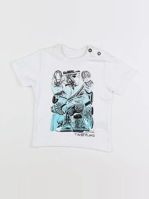 Timberland - tee-shirt blanc, bleu - 12 mois