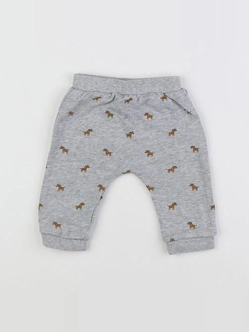 Boutchou - jogging gris, marron - 3 mois
